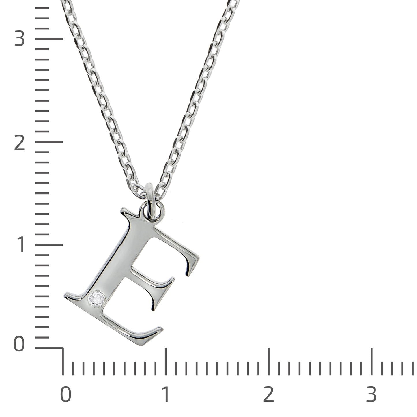 Halskette Flachpanzerkette 925/- Sterling Silber rhodiniert 48,0cm Diamant 0,008ct.