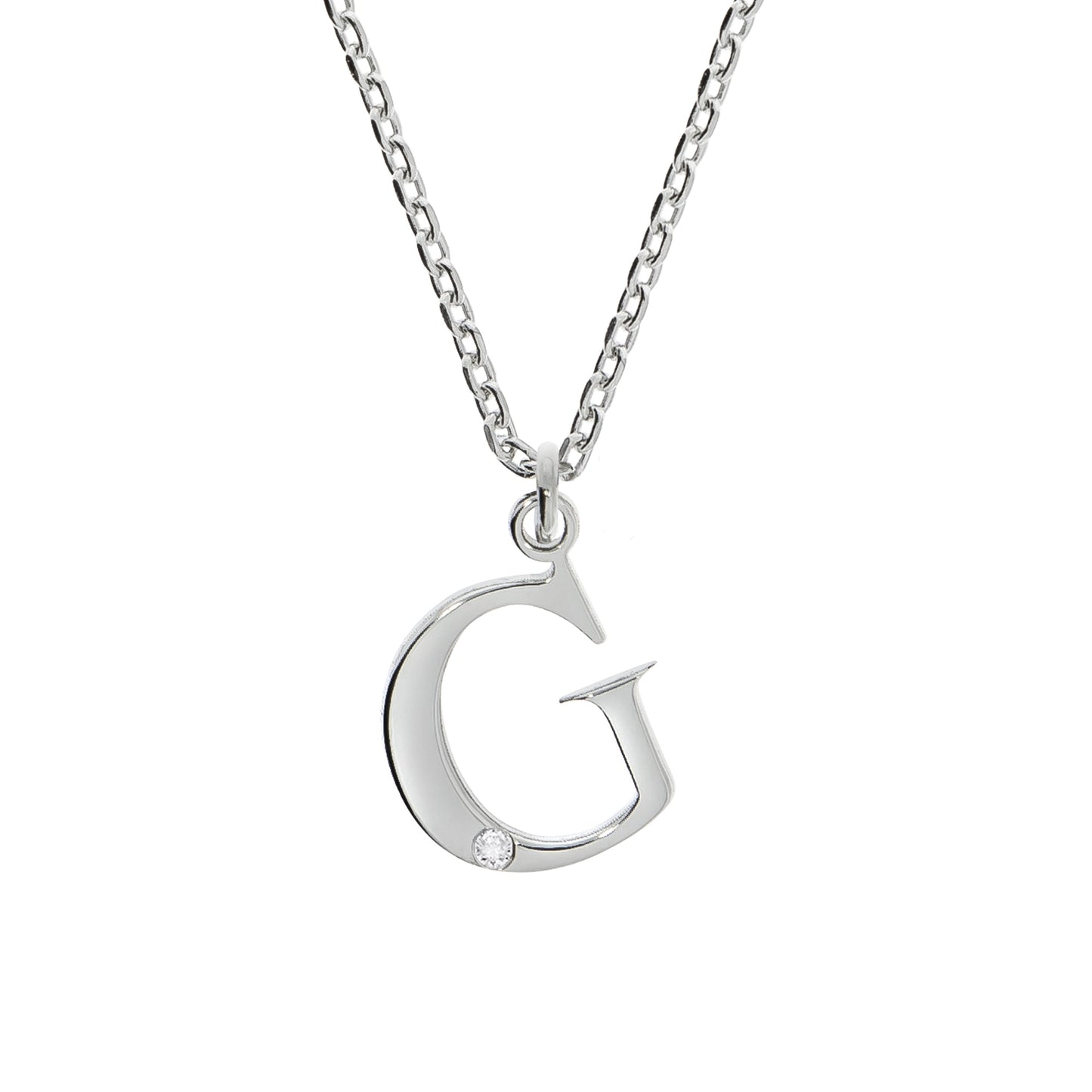 Halskette Flachpanzerkette 925/- Sterling Silber rhodiniert 48,0cm Diamant 0,008ct.