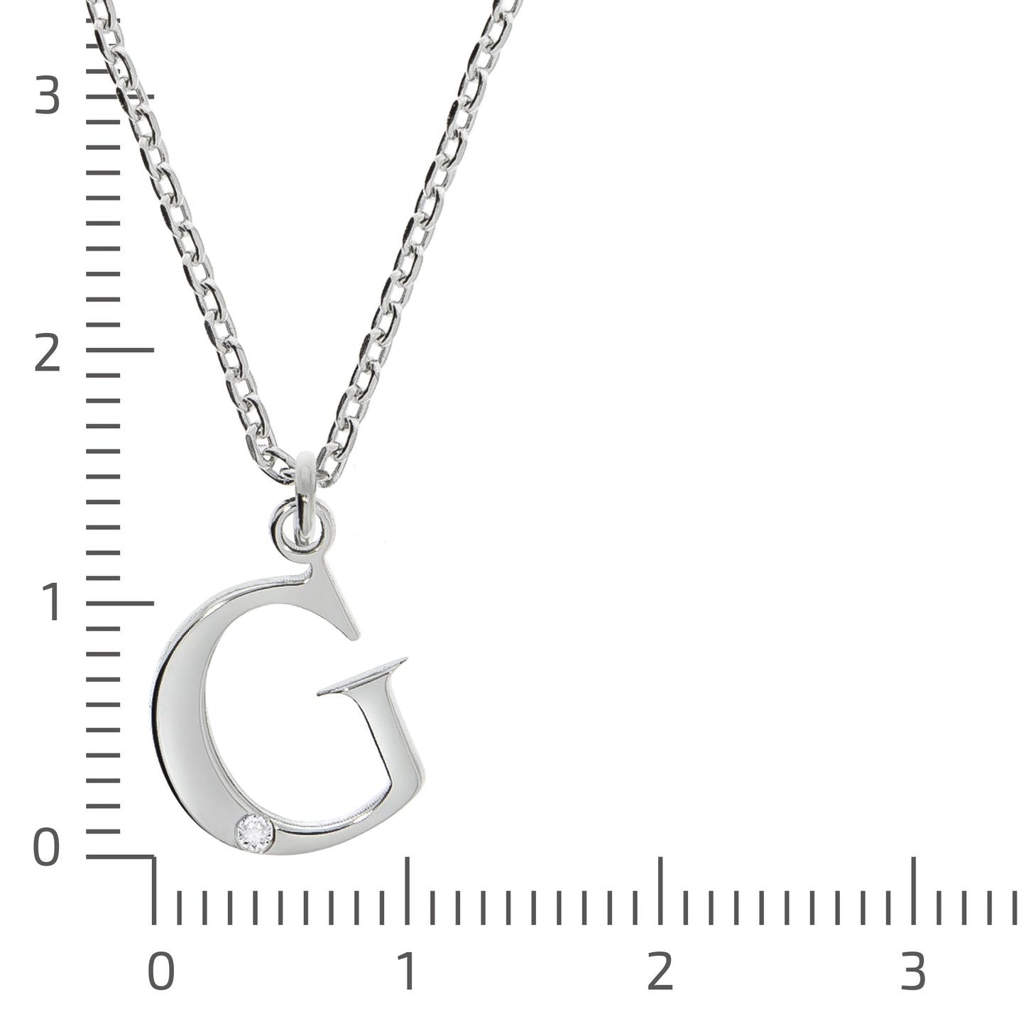 Halskette Flachpanzerkette 925/- Sterling Silber rhodiniert 48,0cm Diamant 0,008ct.