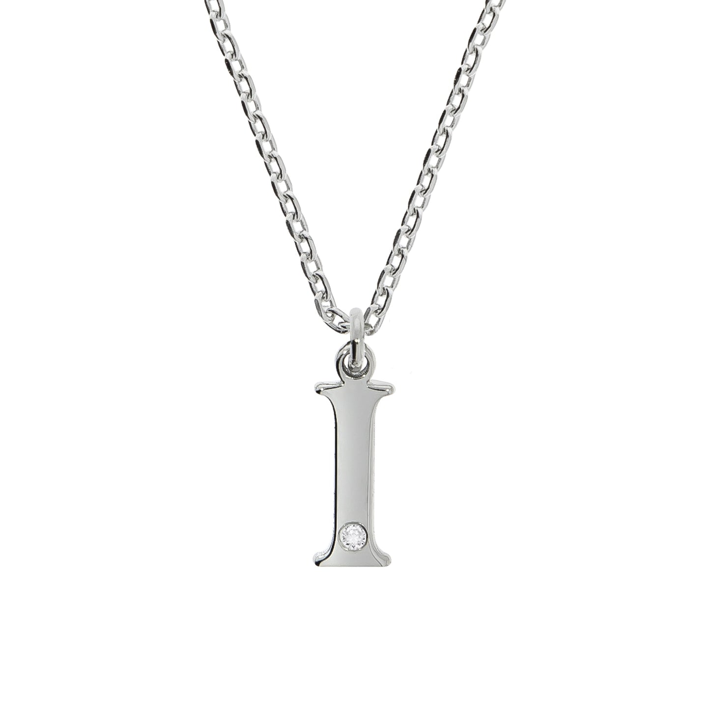 Halskette Flachpanzerkette 925/- Sterling Silber rhodiniert 48,0cm Diamant 0,008ct.