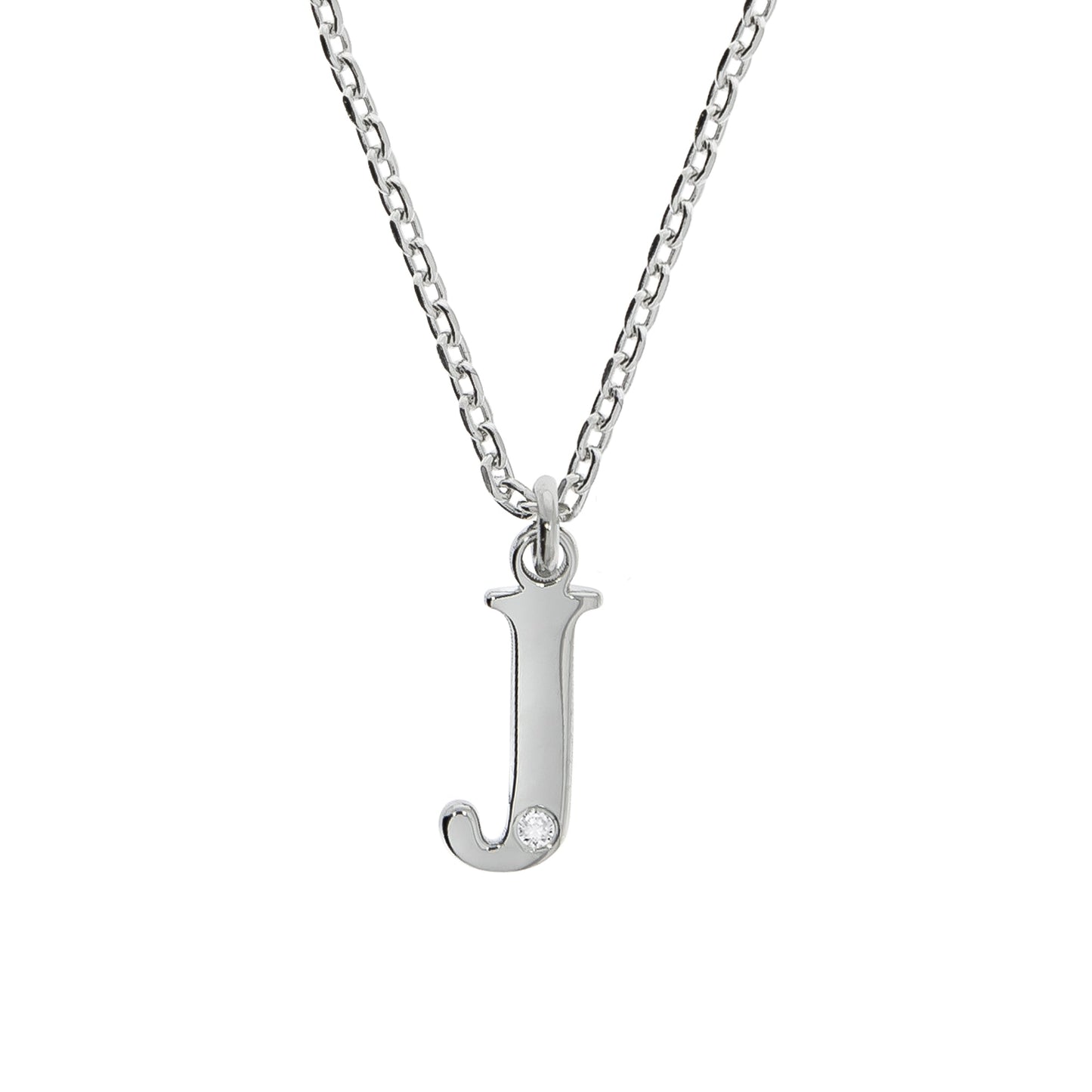 Halskette Flachpanzerkette 925/- Sterling Silber rhodiniert 48,0cm Diamant 0,008ct.