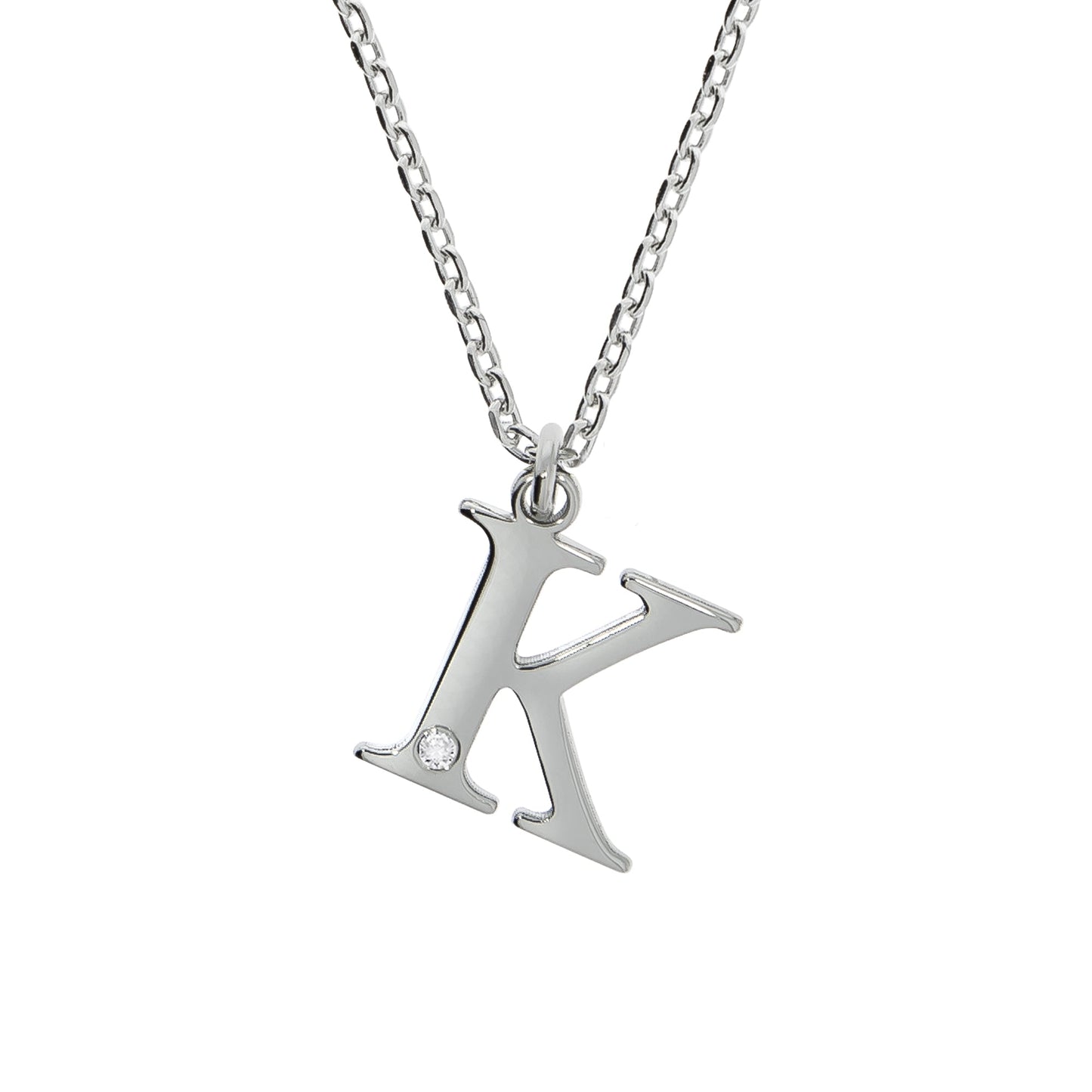 Halskette Flachpanzerkette 925/- Sterling Silber rhodiniert 48,0cm Diamant 0,008ct.