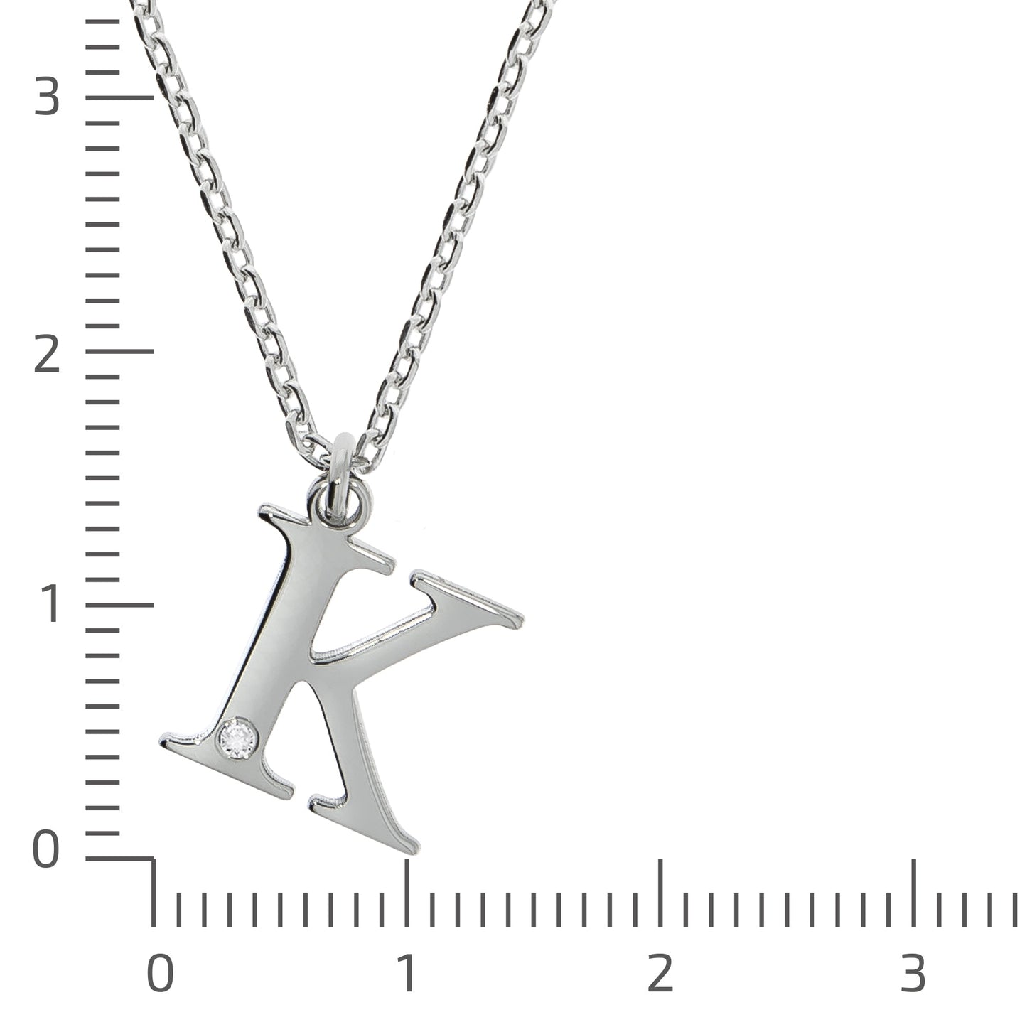 Halskette Flachpanzerkette 925/- Sterling Silber rhodiniert 48,0cm Diamant 0,008ct.