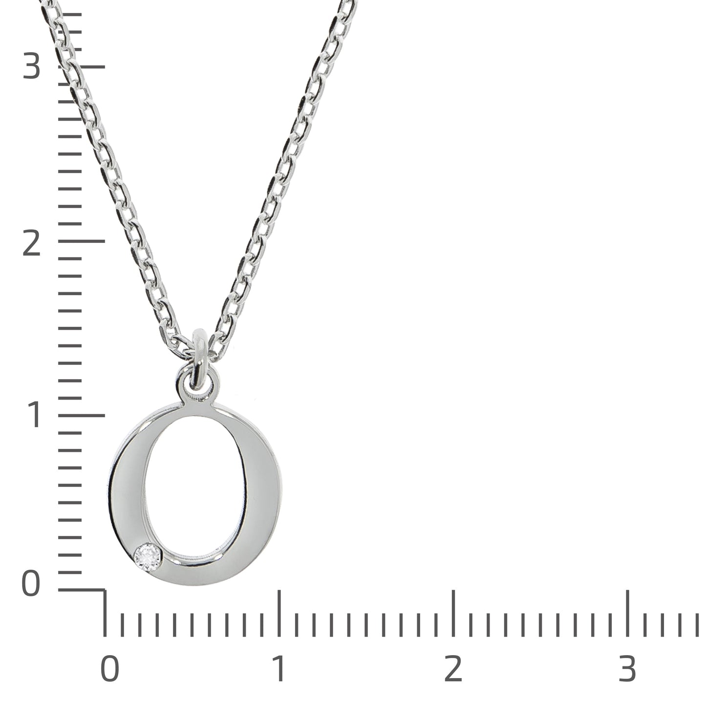 Halskette Flachpanzerkette 925/- Sterling Silber rhodiniert 48,0cm Diamant 0,008ct.