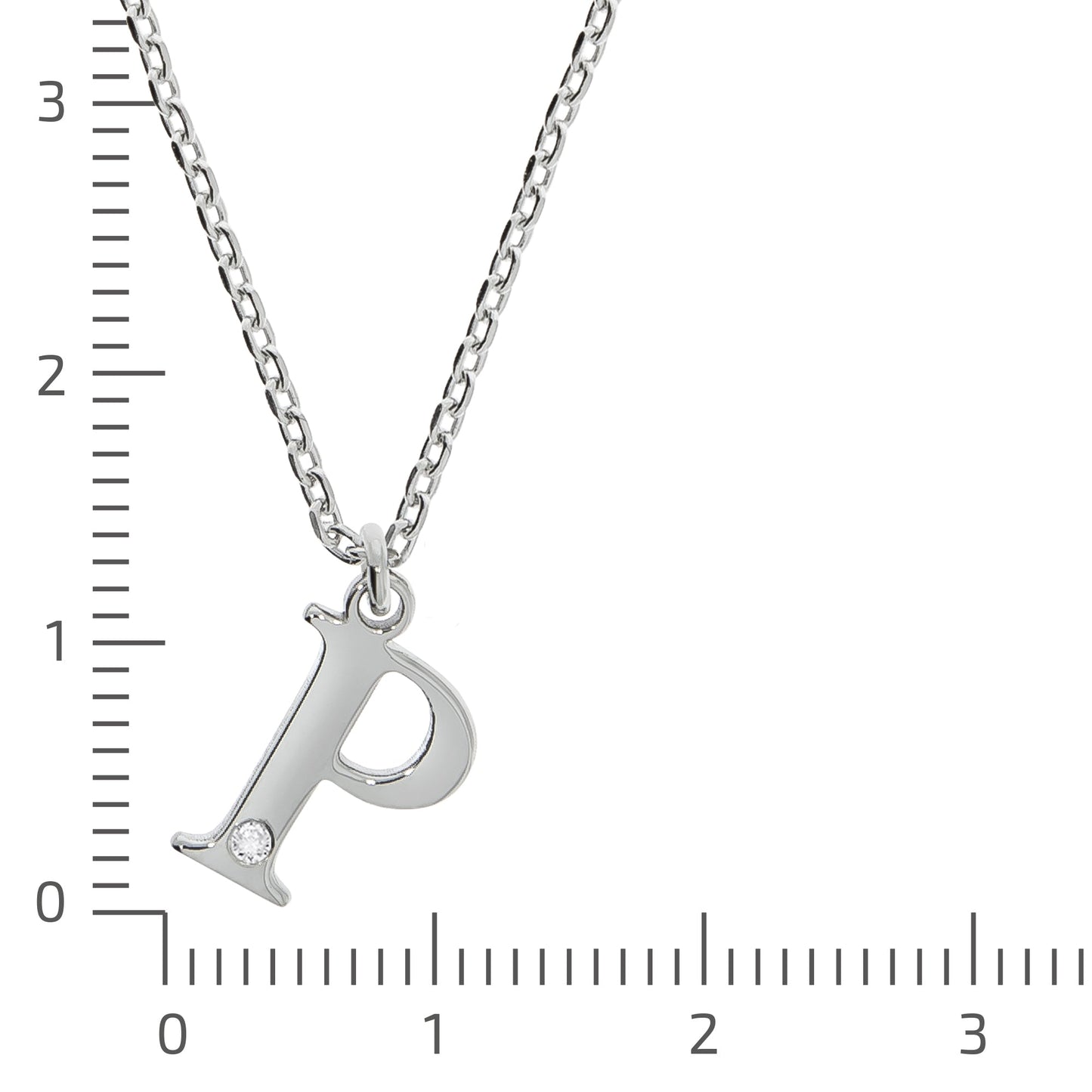 Halskette Flachpanzerkette 925/- Sterling Silber rhodiniert 48,0cm Diamant 0,008ct.