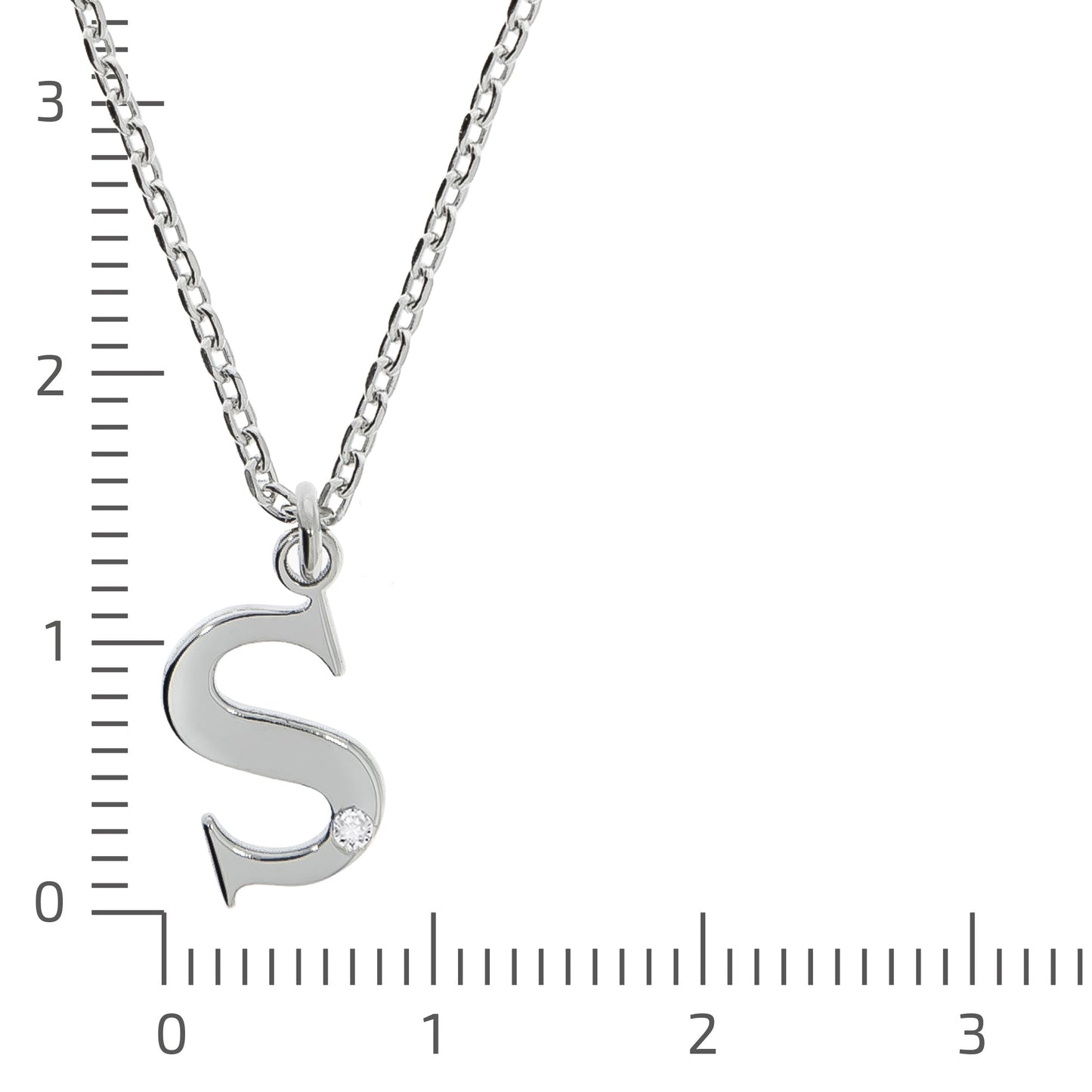 Halskette Flachpanzerkette 925/- Sterling Silber rhodiniert 48,0cm Diamant 0,008ct.