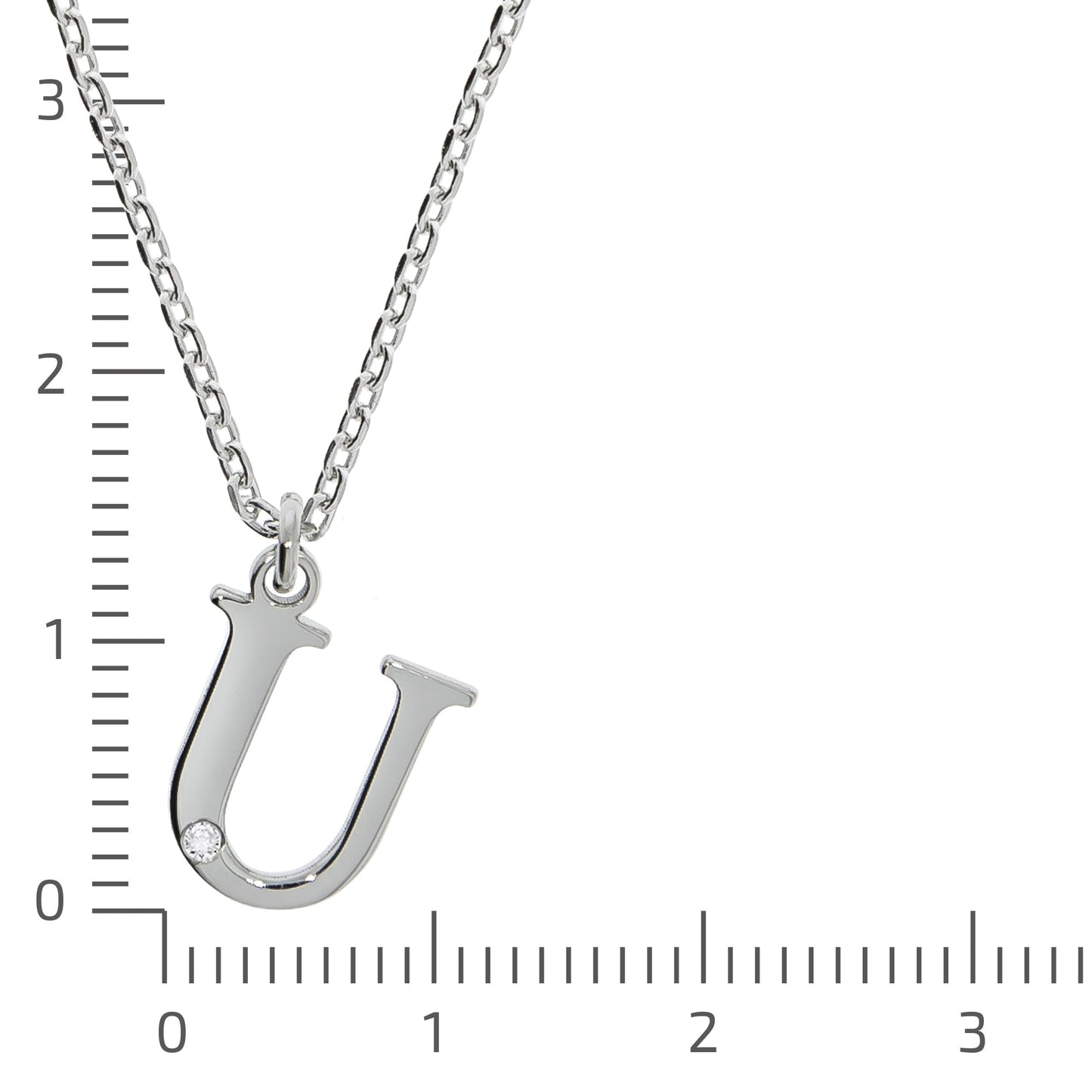 Halskette Flachpanzerkette 925/- Sterling Silber rhodiniert 48,0cm Diamant 0,008ct.