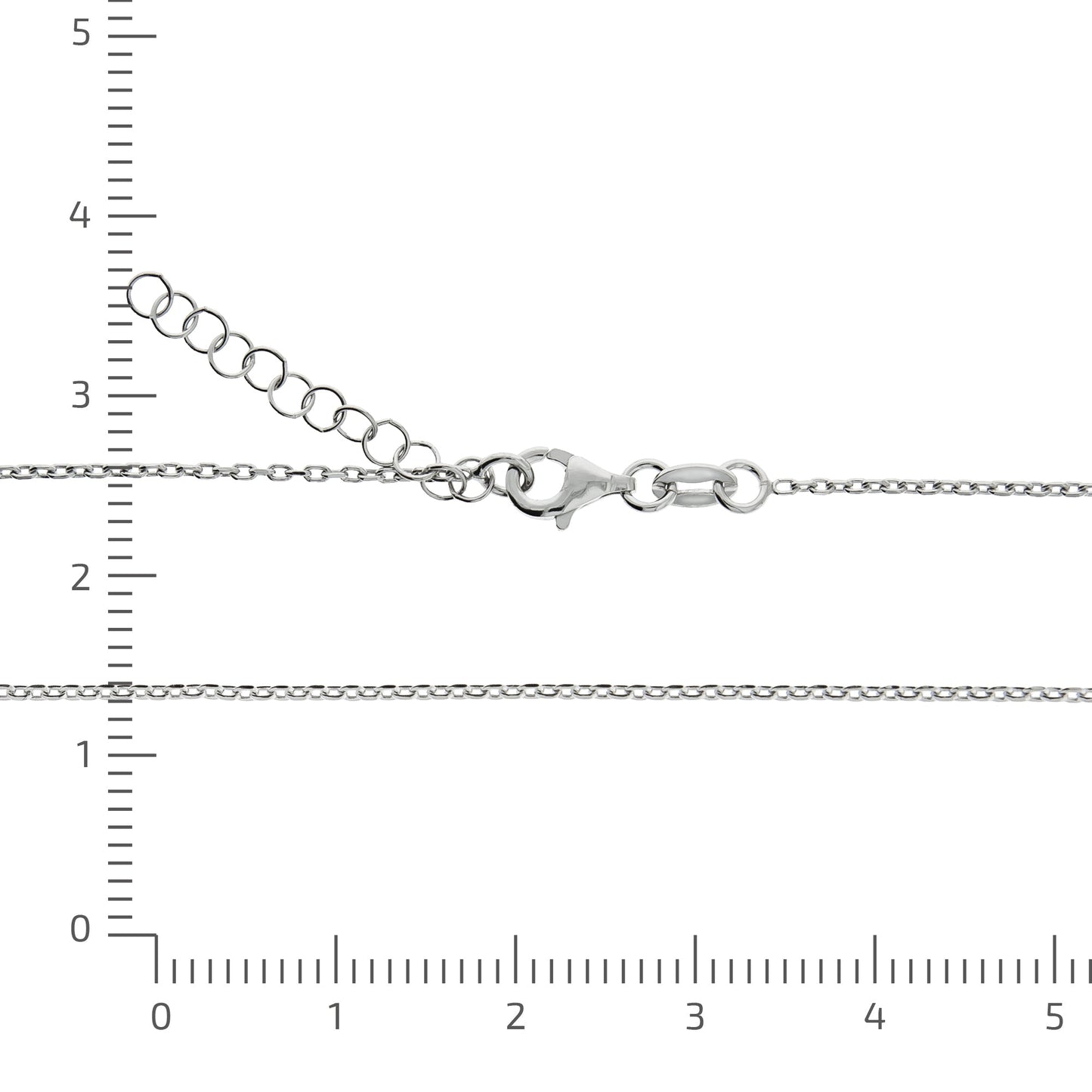 Halskette Flachpanzerkette 925/- Sterling Silber rhodiniert 48,0cm Diamant 0,008ct.