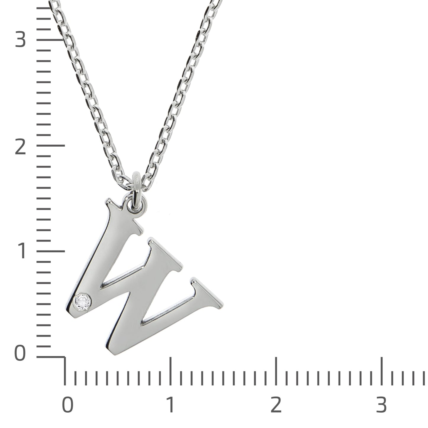 Halskette Flachpanzerkette 925/- Sterling Silber rhodiniert 48,0cm Diamant 0,008ct.