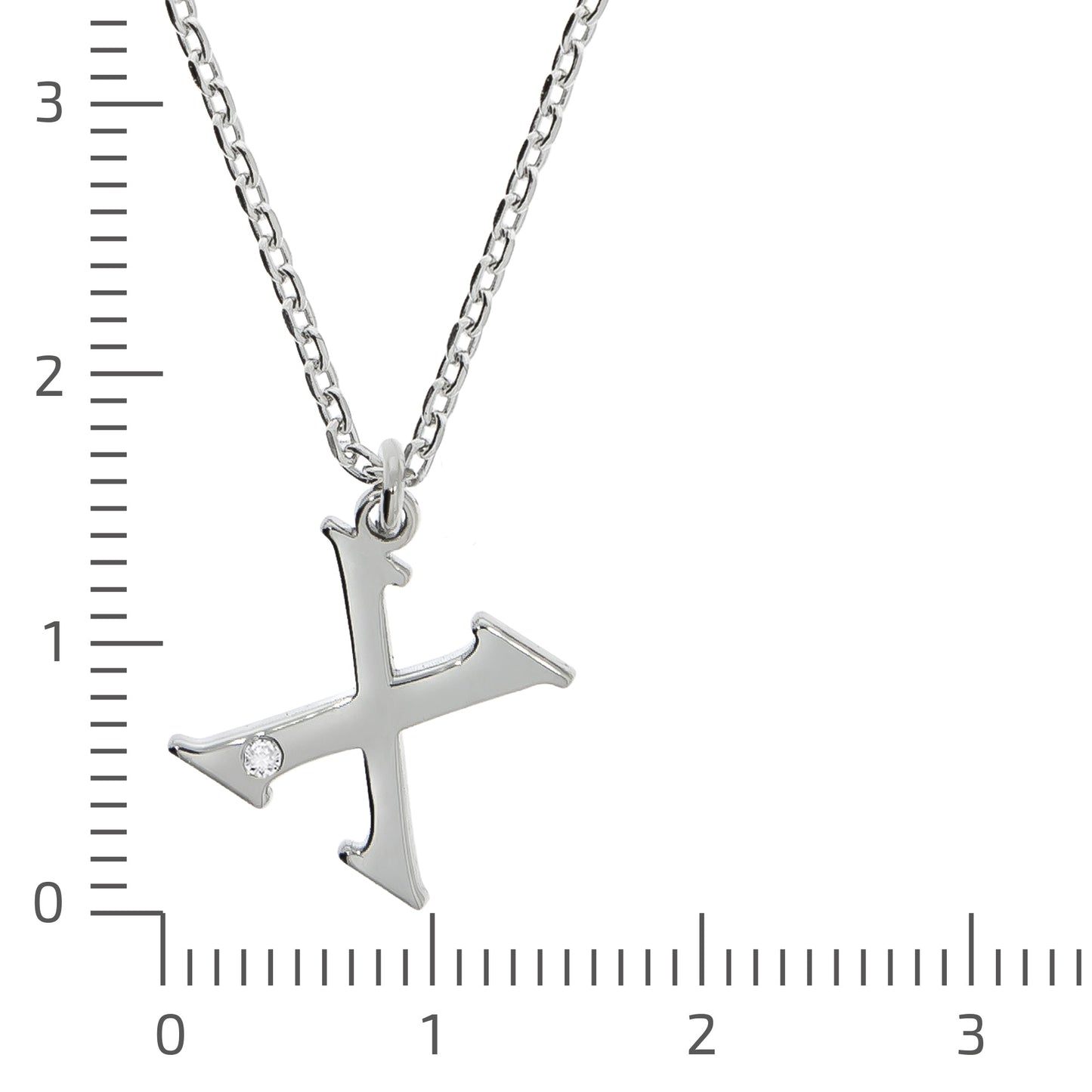 Halskette Flachpanzerkette 925/- Sterling Silber rhodiniert 48,0cm Diamant 0,008ct.