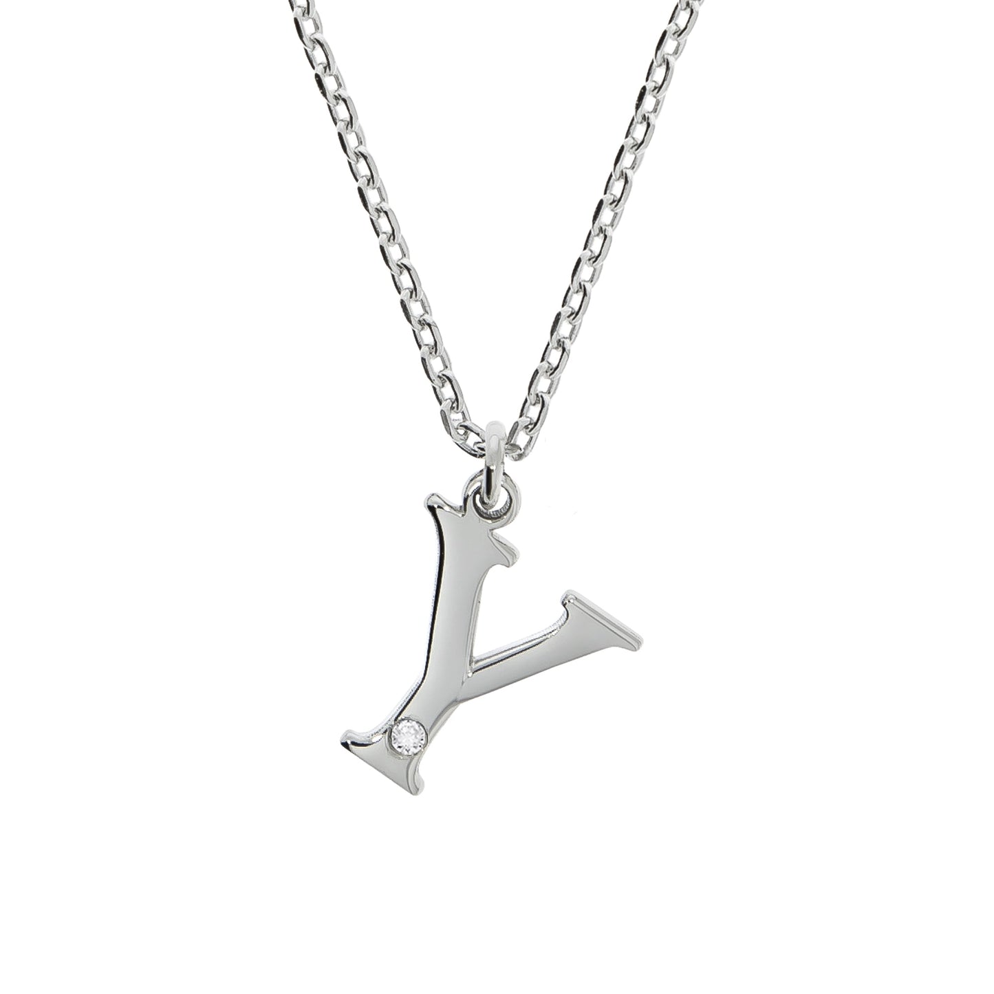 Halskette Flachpanzerkette 925/- Sterling Silber rhodiniert 48,0cm Diamant 0,008ct.
