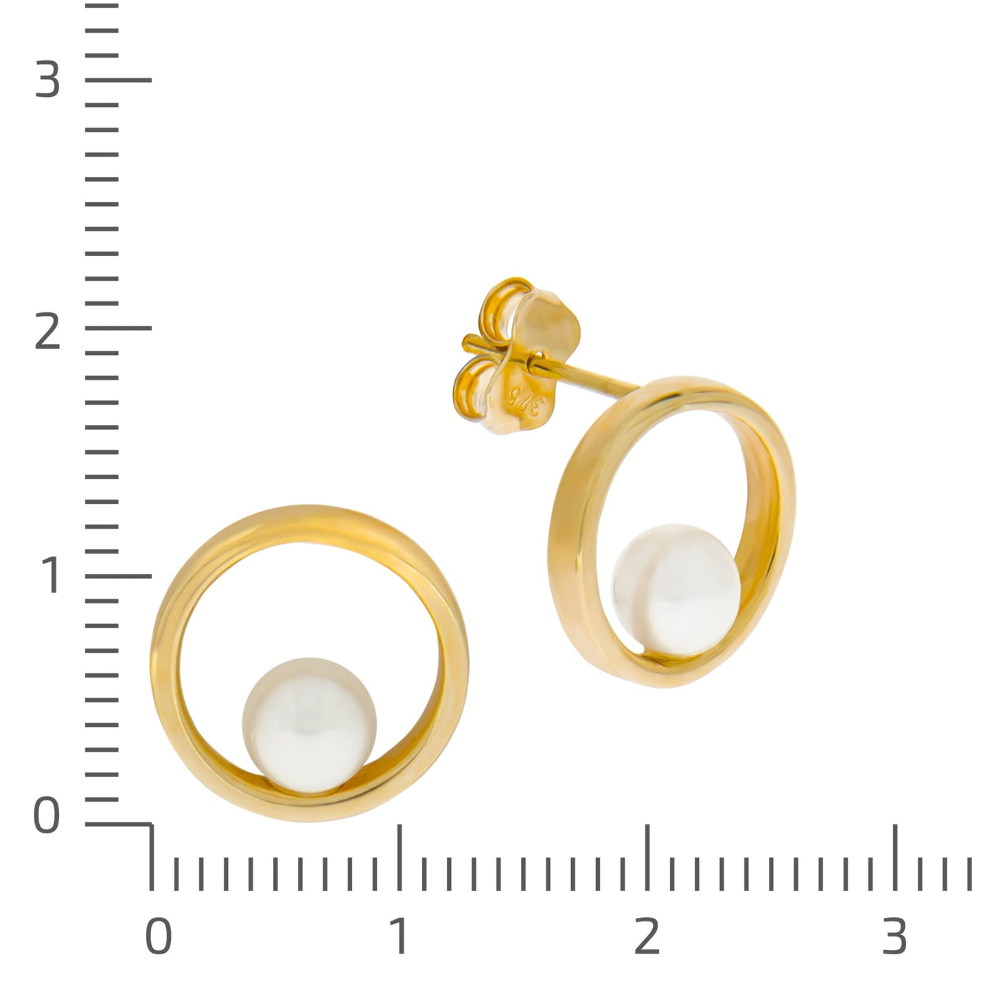 Ohrringe 375/- Gold 1,2cm Süßwasserzuchtperle