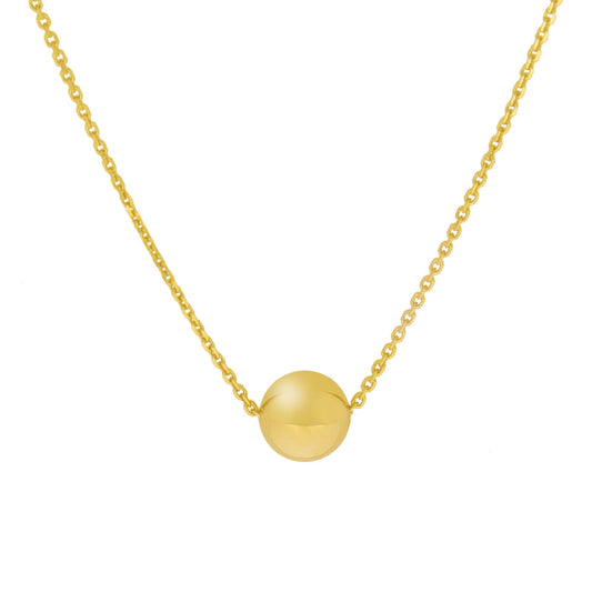 Fascination by Ellen K. - Damen-Halskette aus 375 Gelbgold mit 6mm großer Goldkugel 42/45cm lang