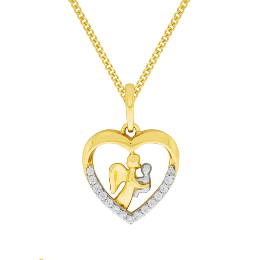 Fascination by Ellen K. - Damen-Halskette 333 Gold zweifarbig mit Zirkonia wei 42/45cm lang