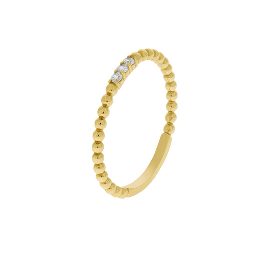 Fascination by Ellen K. - Damen-Ring 375 Gelbgold mit 3x Zirkonia in weiß