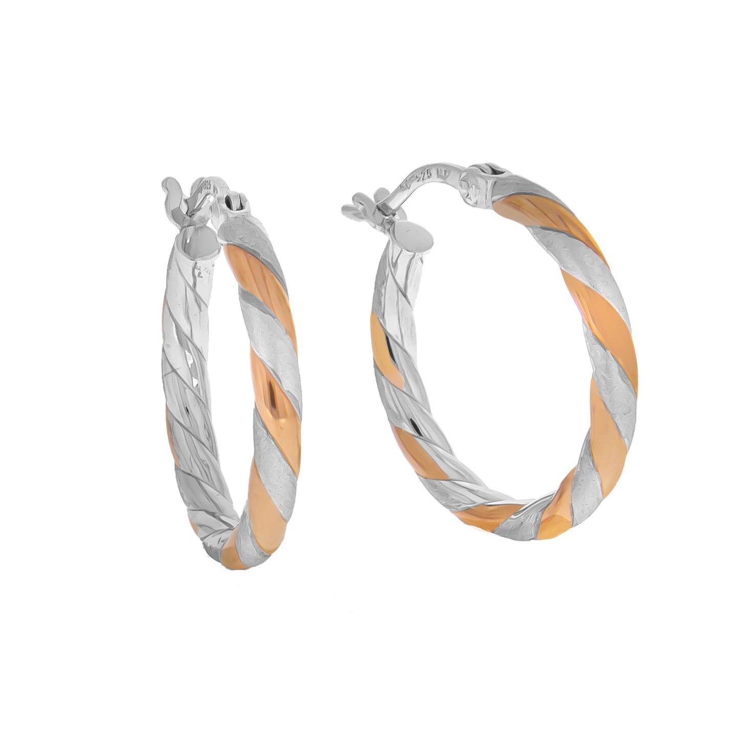 Ohrringe 925/- Sterling Silber rhodiniert (teil) 2,0cm ohne