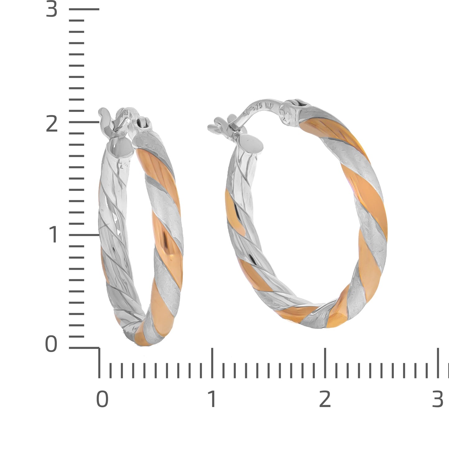 Ohrringe 925/- Sterling Silber rhodiniert (teil) 2,0cm ohne