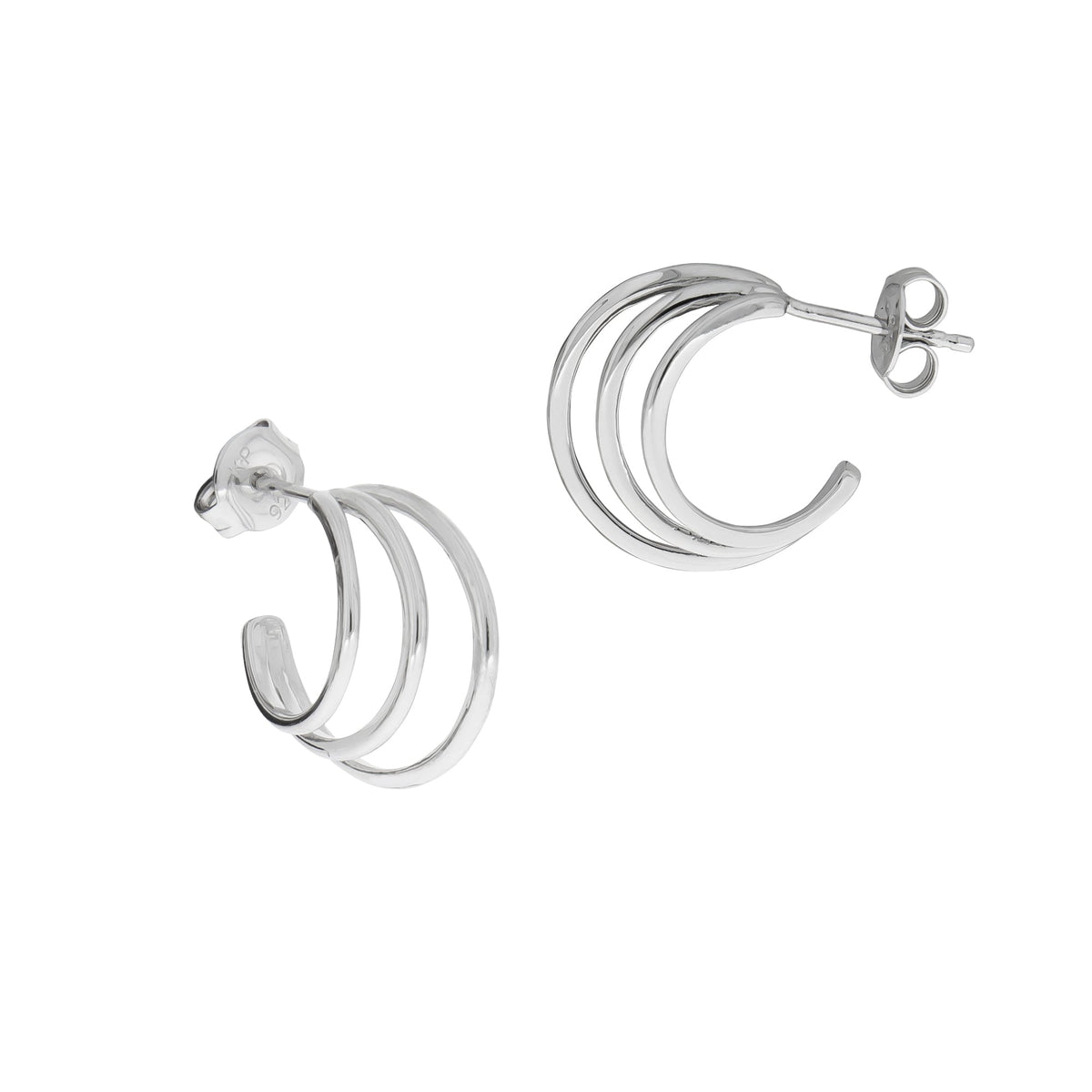Ohrstecker 925/- Sterling Silber rhodiniert 1,6cm ohne