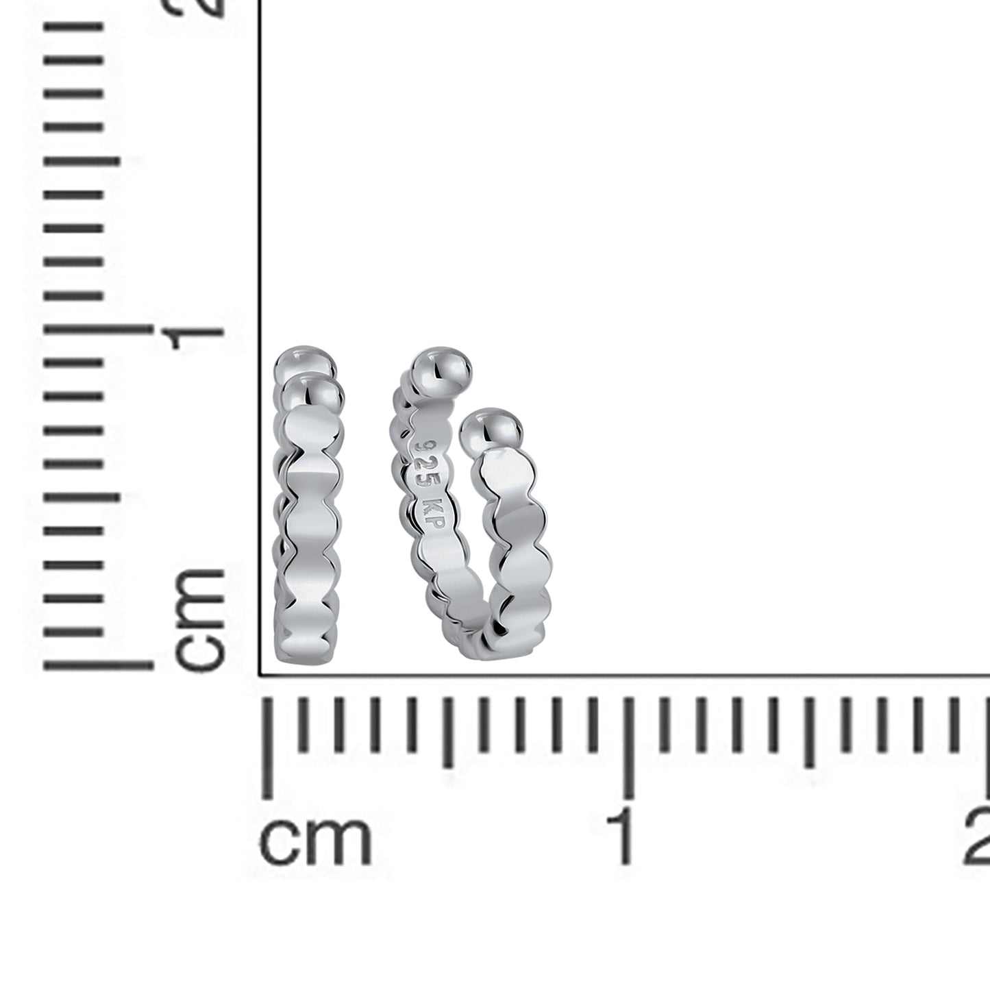 Ohrklemme 925/- Sterling Silber rhodiniert 1,2cm