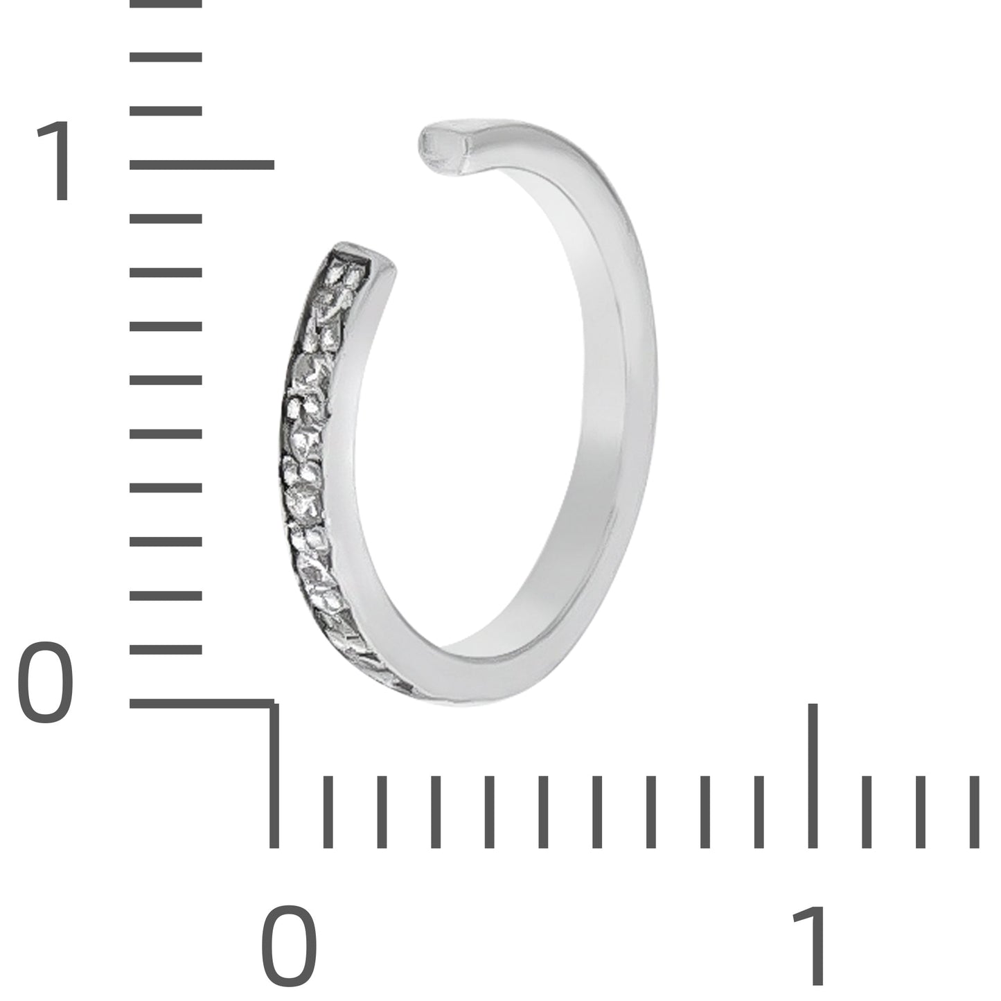 Ohrklemme 925/- Sterling Silber rhodiniert 1,2cm Zirkonia