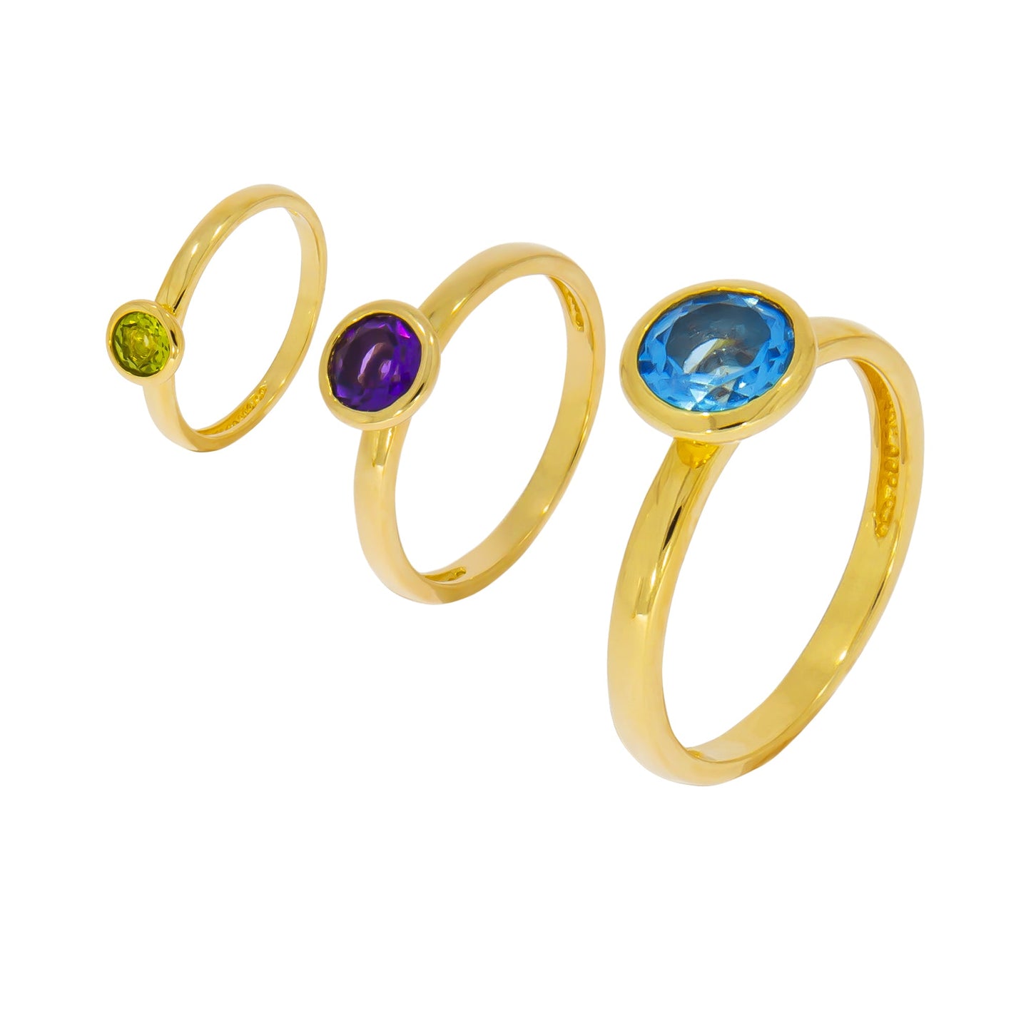 Ring-Set 925/- Sterling Silber vergoldet Blautopas beh. 1,50 ct.