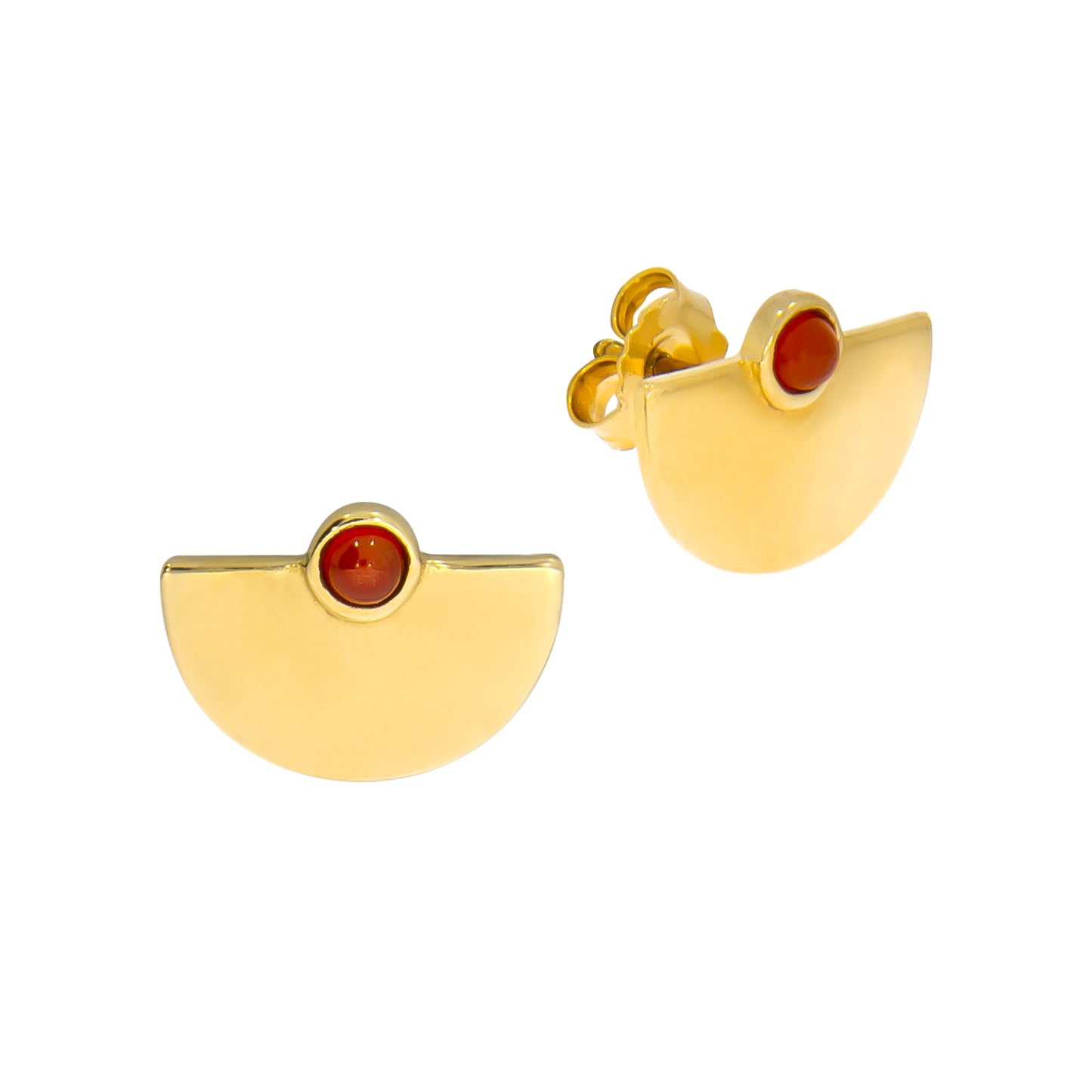 Ohrstecker 925/- Sterling Silber rhodiniert 1,0cm Achat
