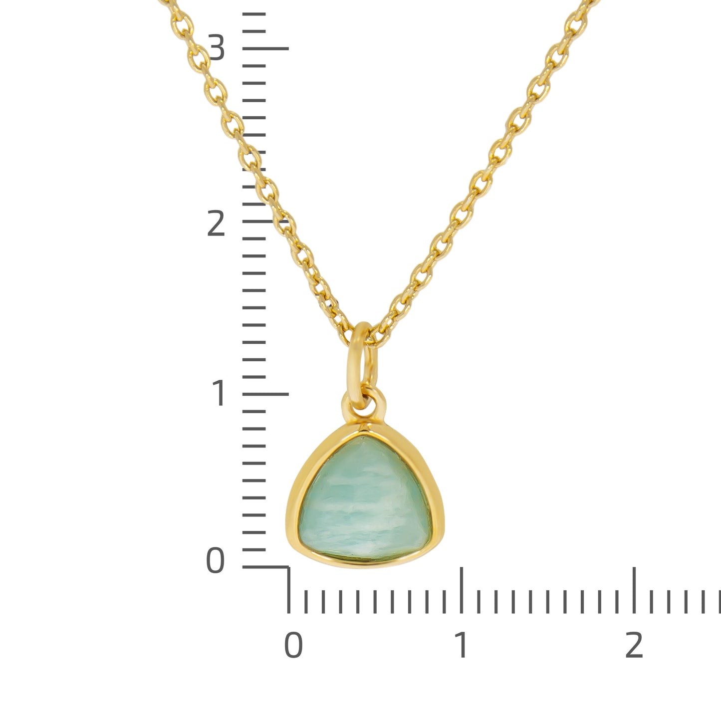 Halskette Ankerkette 925/- Sterling Silber vergoldet 45,0cm Amazonit