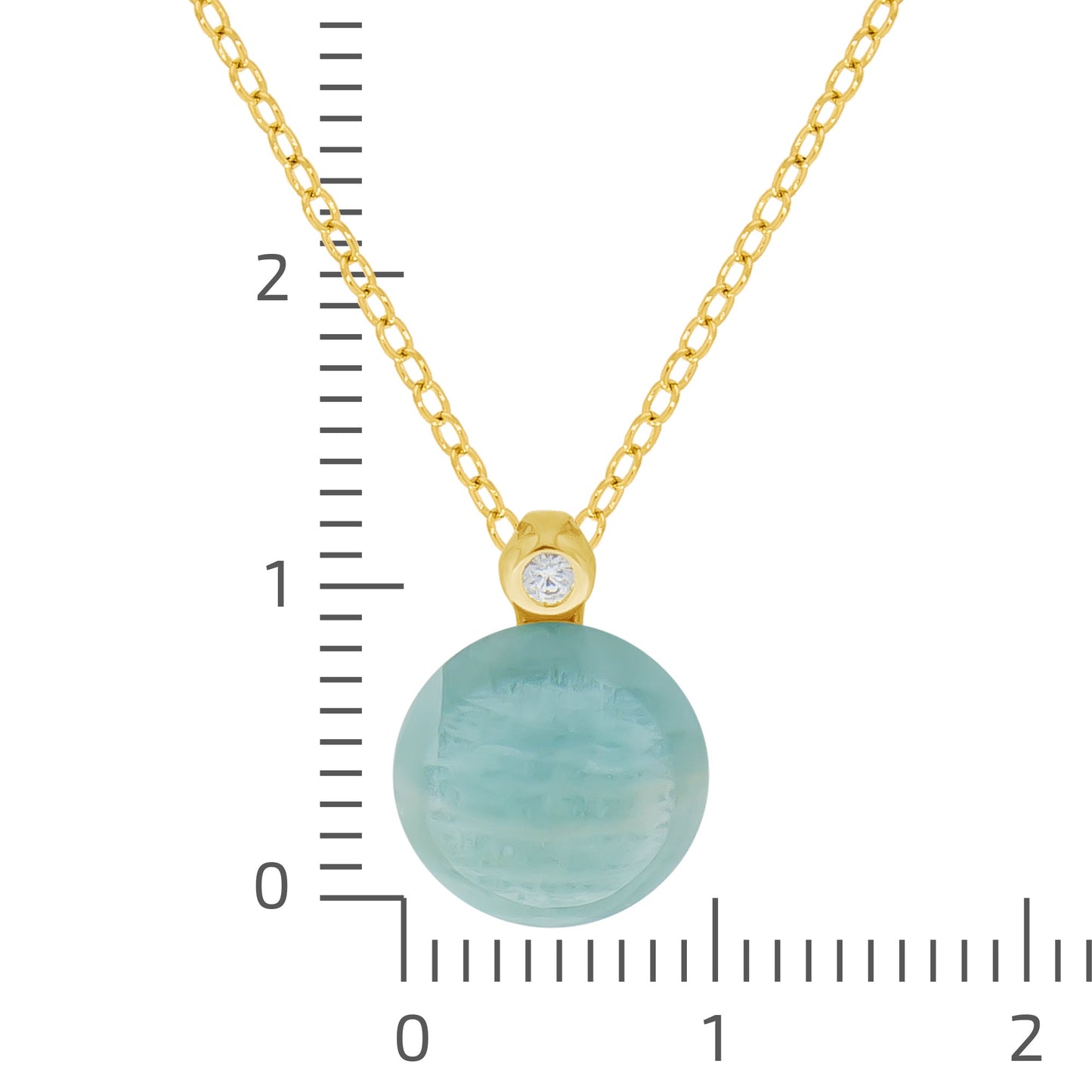 Anhänger mit Kette Ankerkette 925/- Sterling Silber vergoldet 45,0cm Amazonit