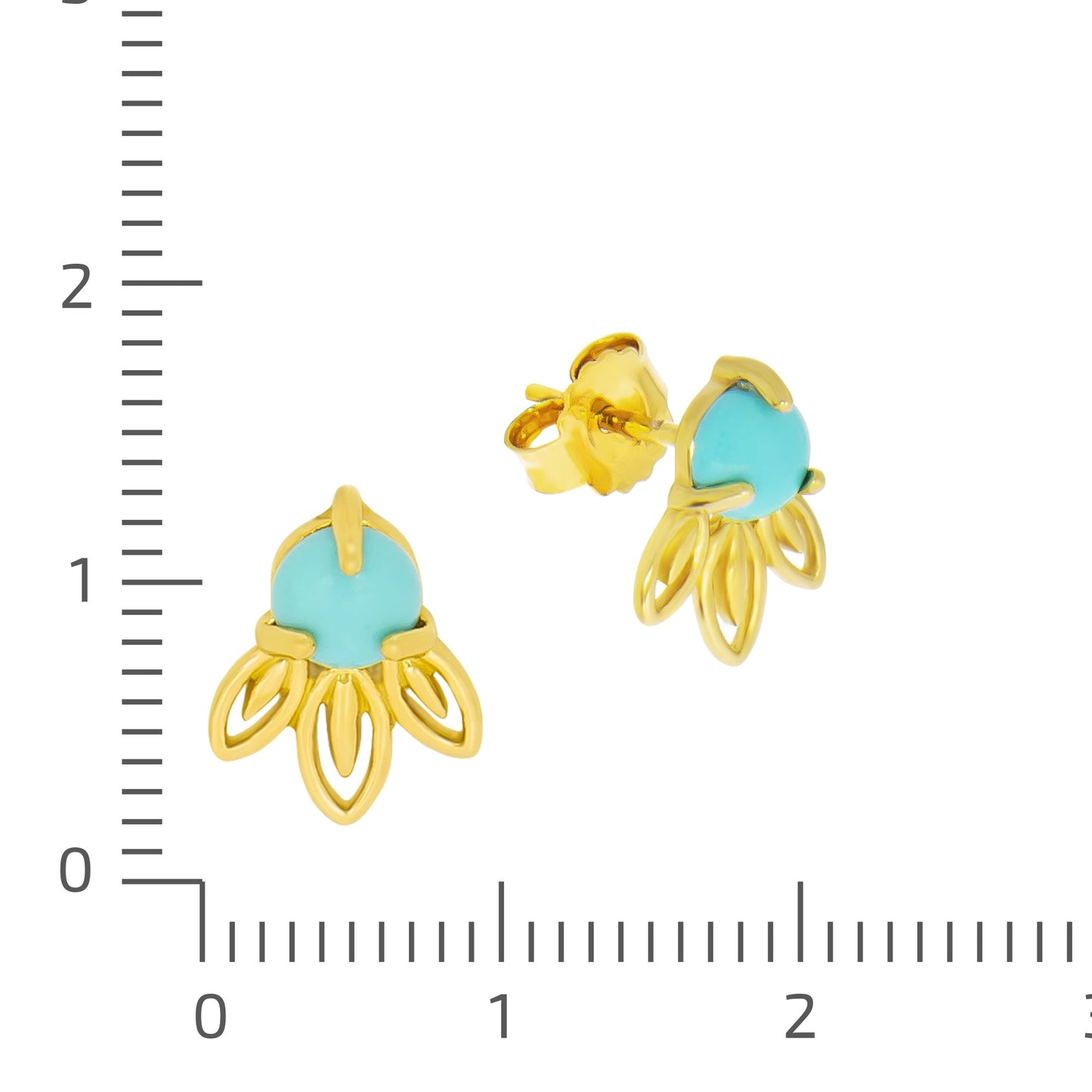 Ohrstecker 925/- Sterling Silber vergoldet 1,1cm Türkis
