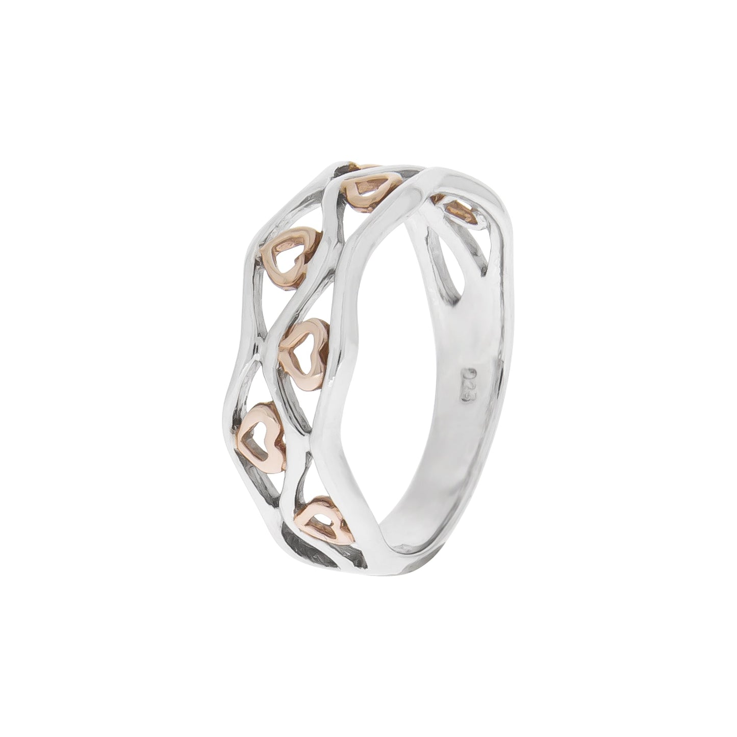Ring 925/- Sterling Silber rotvergoldet (teil) ohne