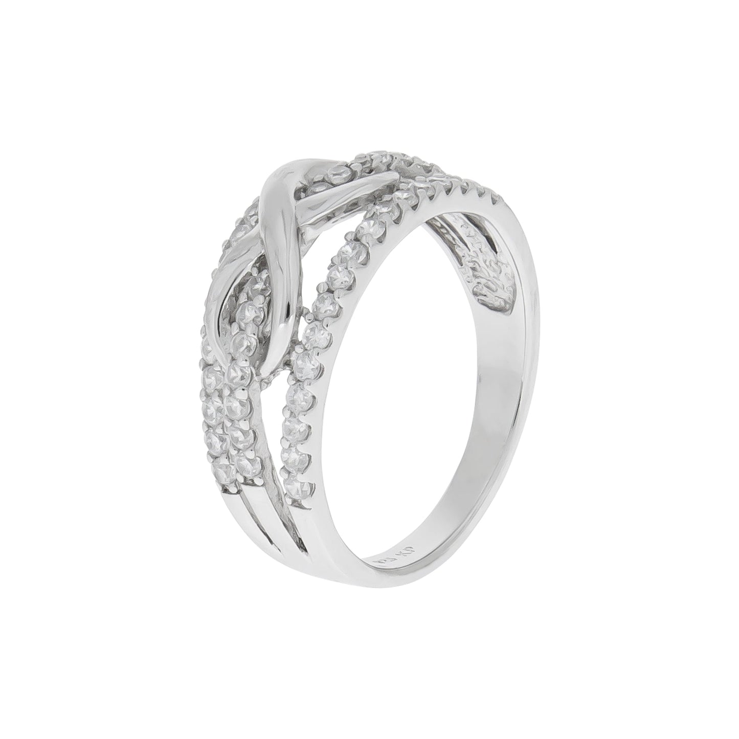 Ring 925/- Sterling Silber rhodiniert Zirkonia