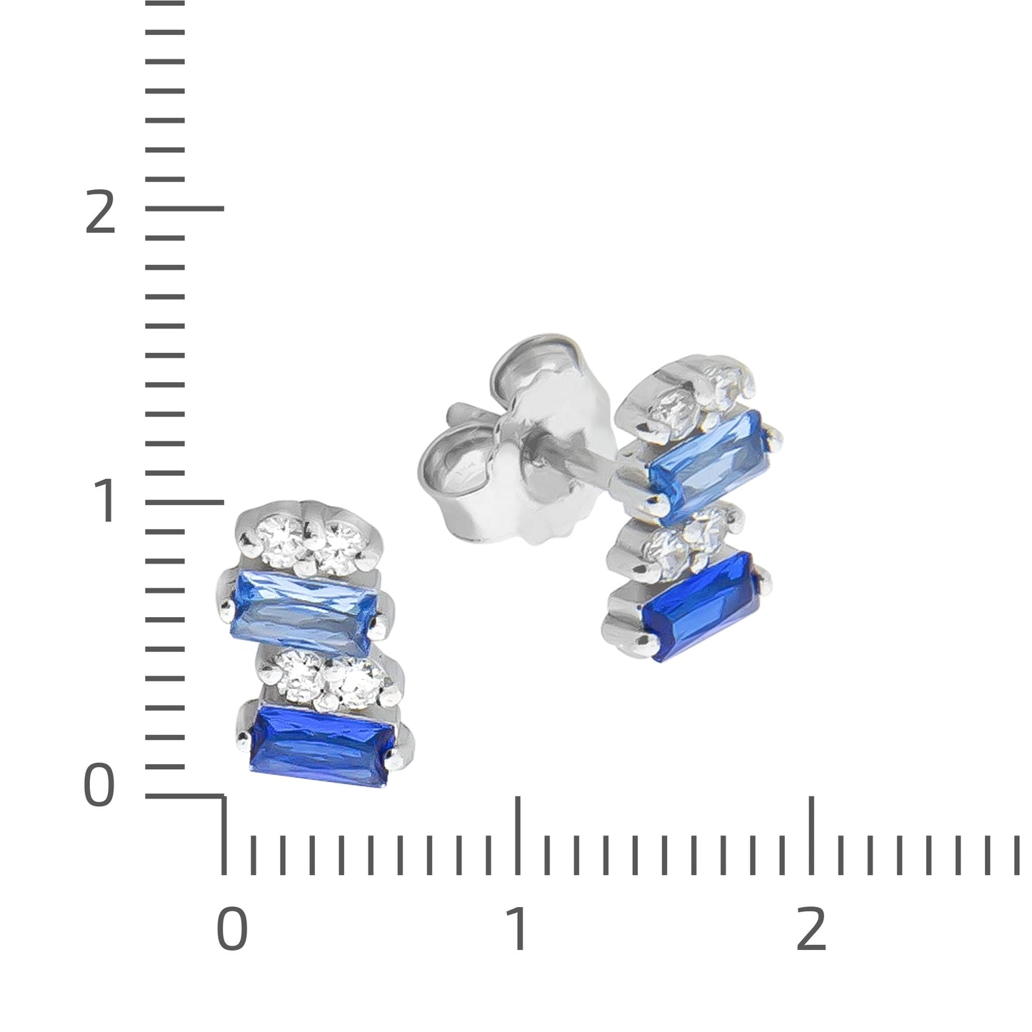 Ohrringe 925/- Sterling Silber rhodiniert 0,8cm Zirkonia