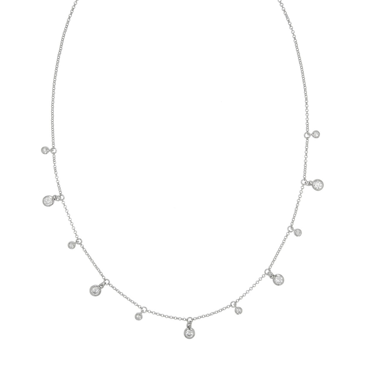 Echtschmuck Collier Damen Halskette Silber 925 rhodiniert Zirkonia 40+5cm