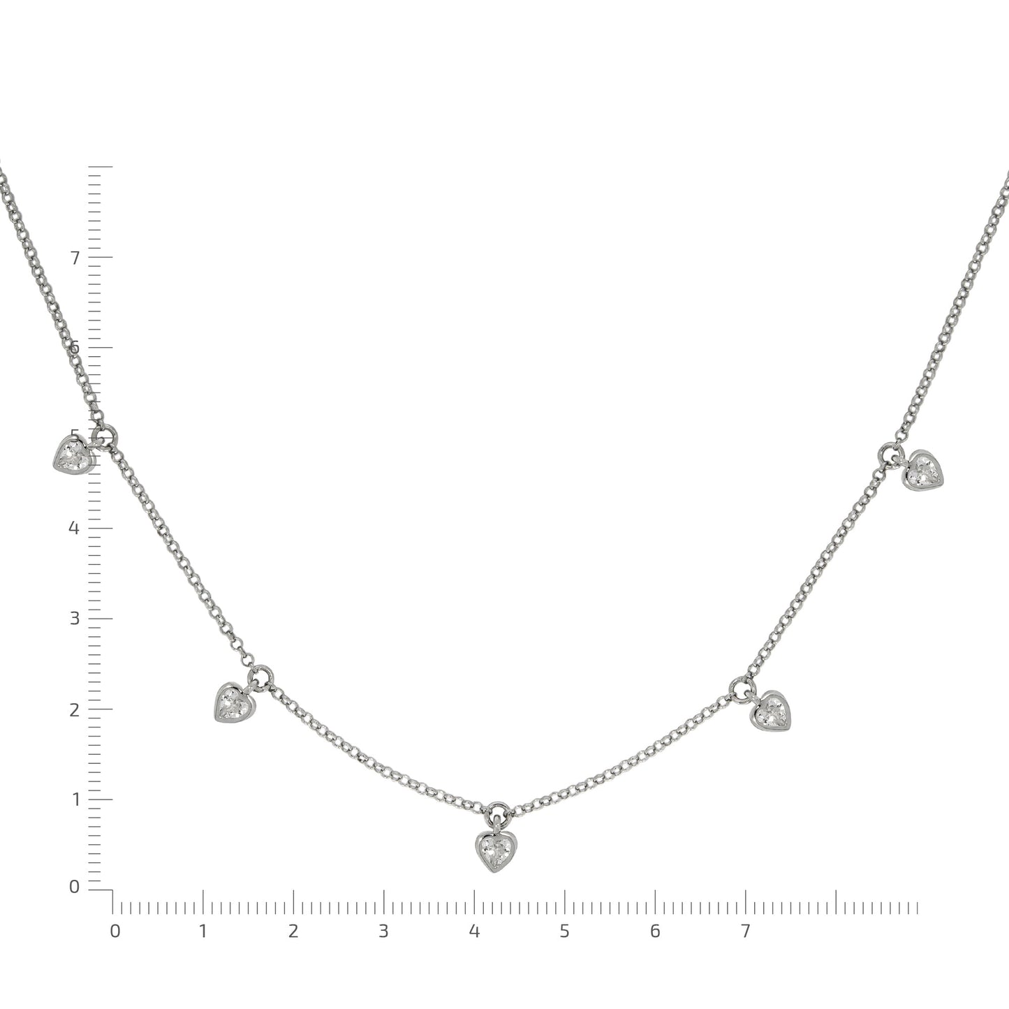 Halskette Ankerkette 925/- Sterling Silber rhodiniert 45cm Zirkonia