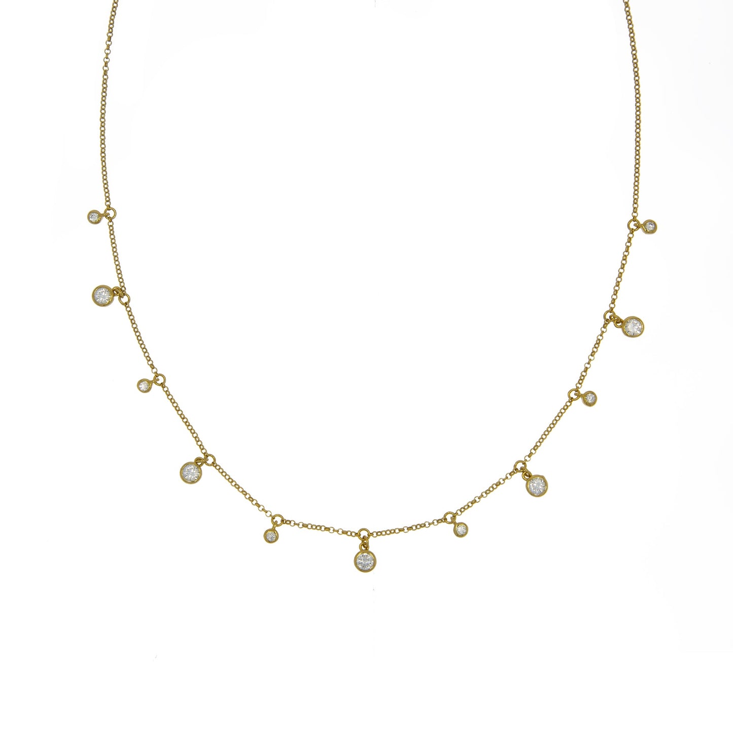 Halskette Ankerkette 925/- Sterling Silber vergoldet 45,0cm Zirkonia