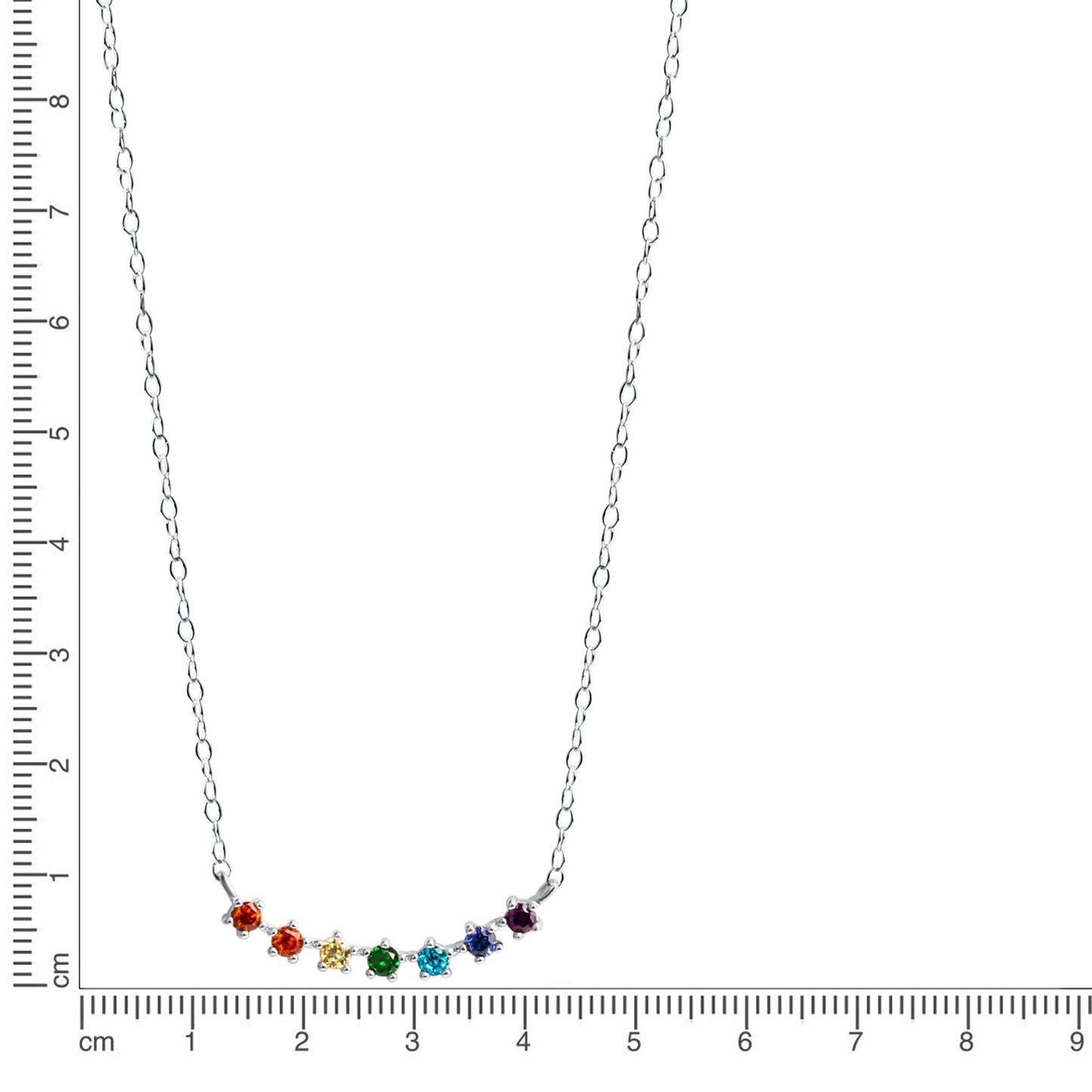 Halskette Ankerkette 925/- Sterling Silber rhodiniert 45,0cm Zirkonia