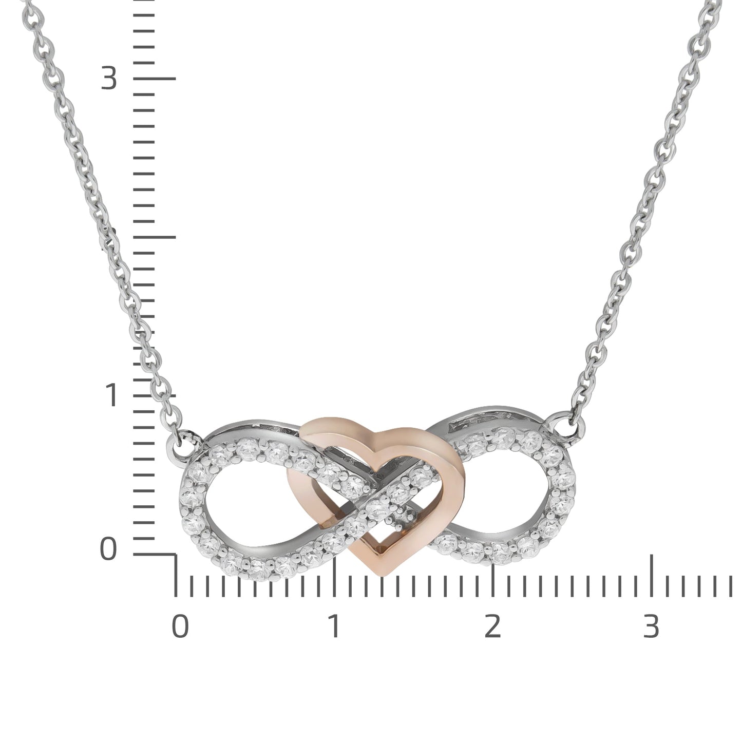 Collier Ankerkette 925/- Sterling Silber rotvergoldet (teil) 45,0cm Zirkonia