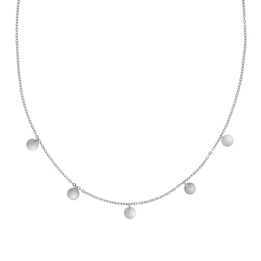 Zeeme Silver - Damen-Halskette aus 925 Silber rhodiniert 42+3cm lang hochglanzpoliert