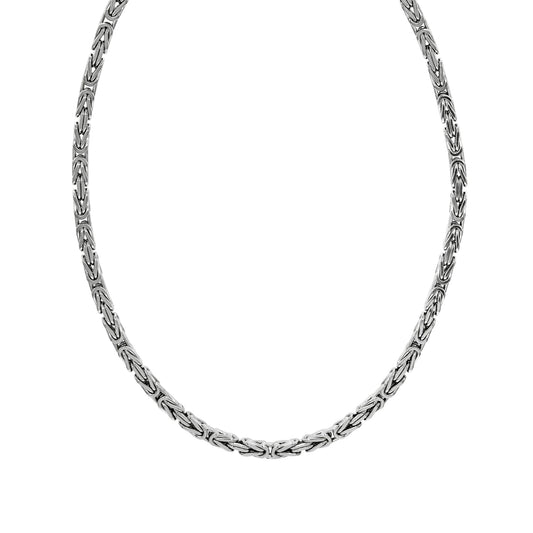 Zeeme Basic - Unisex-Halskette aus 925 Sterling Silber poliert Königskette 3mm breit