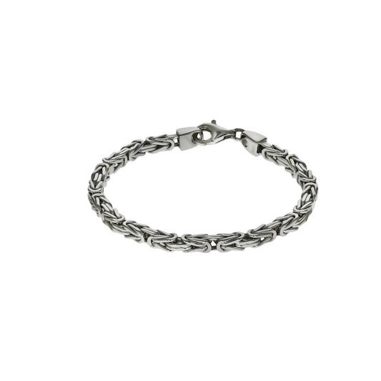 Zeeme Basic - Armband aus 925 Sterling Silber poliert Königskette 4mm breit