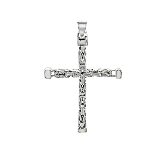Zeeme Basic - Anhänger ohne Kette aus 925 Sterling Silber Kreuz-Anhänger aus Königskette gefertigt 62mm lang