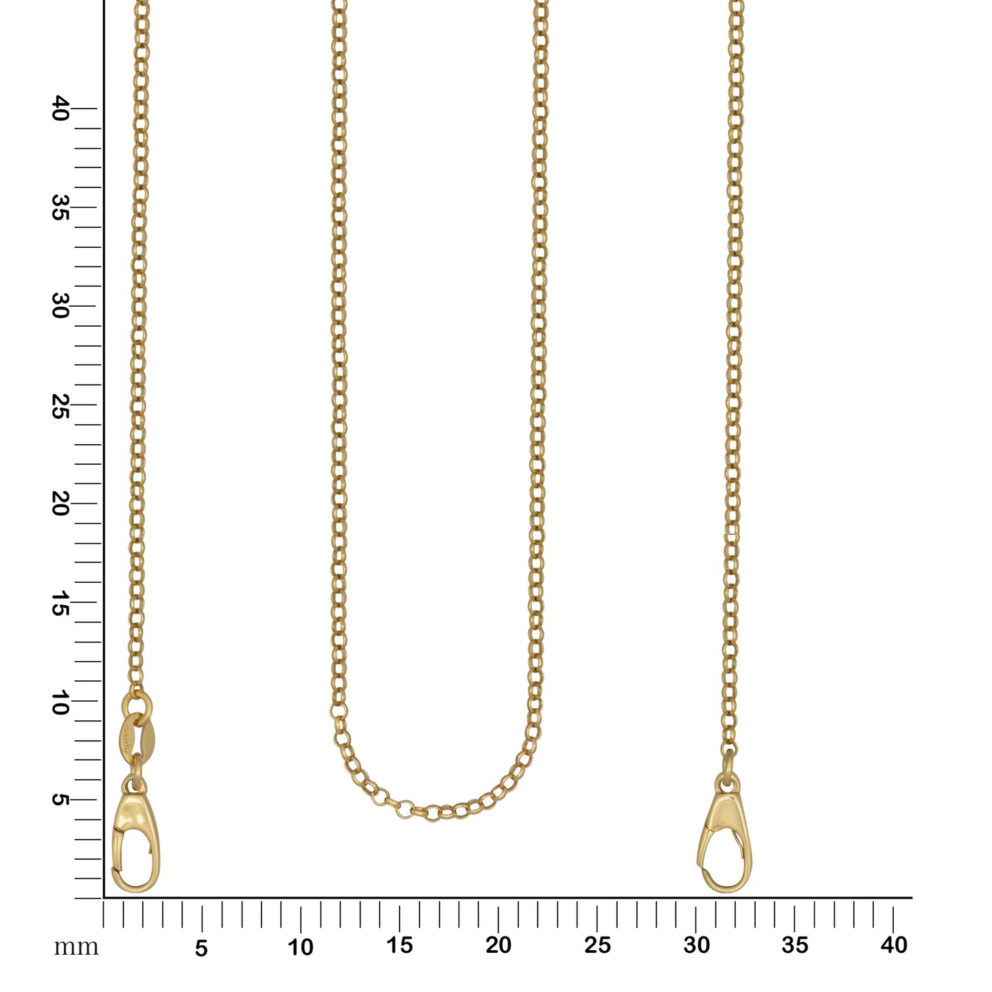 Maskenkette Erbskette 925/- Sterling Silber vergoldet 50cm