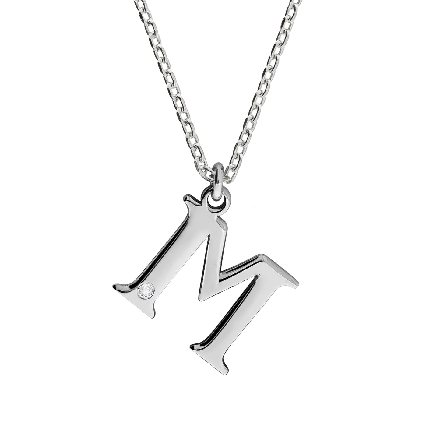 Halskette Flachpanzerkette 925/- Sterling Silber rhodiniert 48,0cm Diamant 0,008ct.