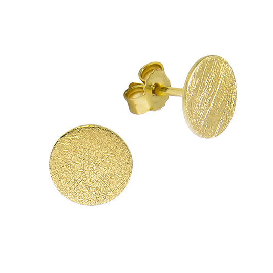 Celesta Gold - Damen-Ohrringe aus 375 Gelbgold eismattiert 8mm Durchmesser