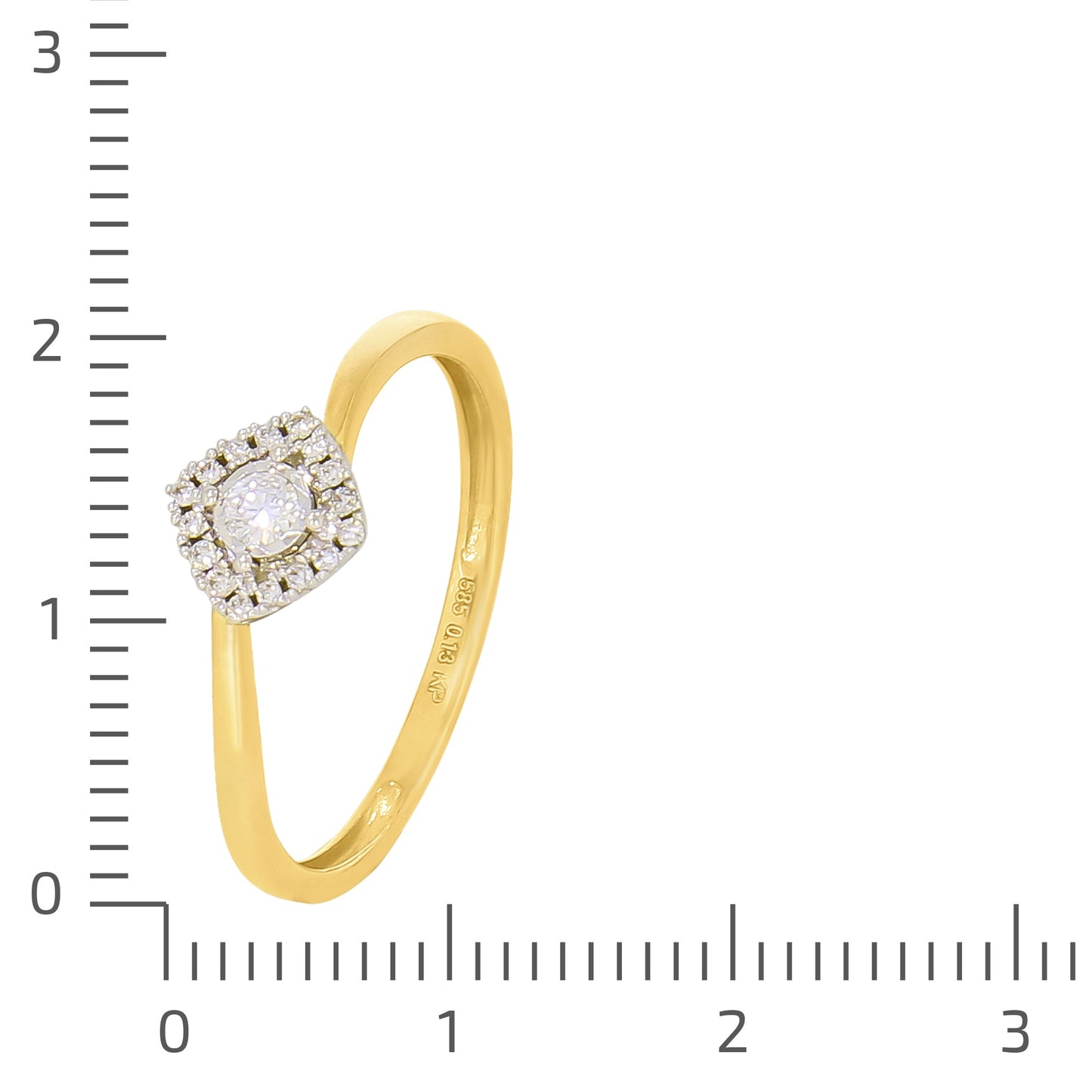 Ring 585/- Gold rhodiniert (teil) Brillant 0,13ct.