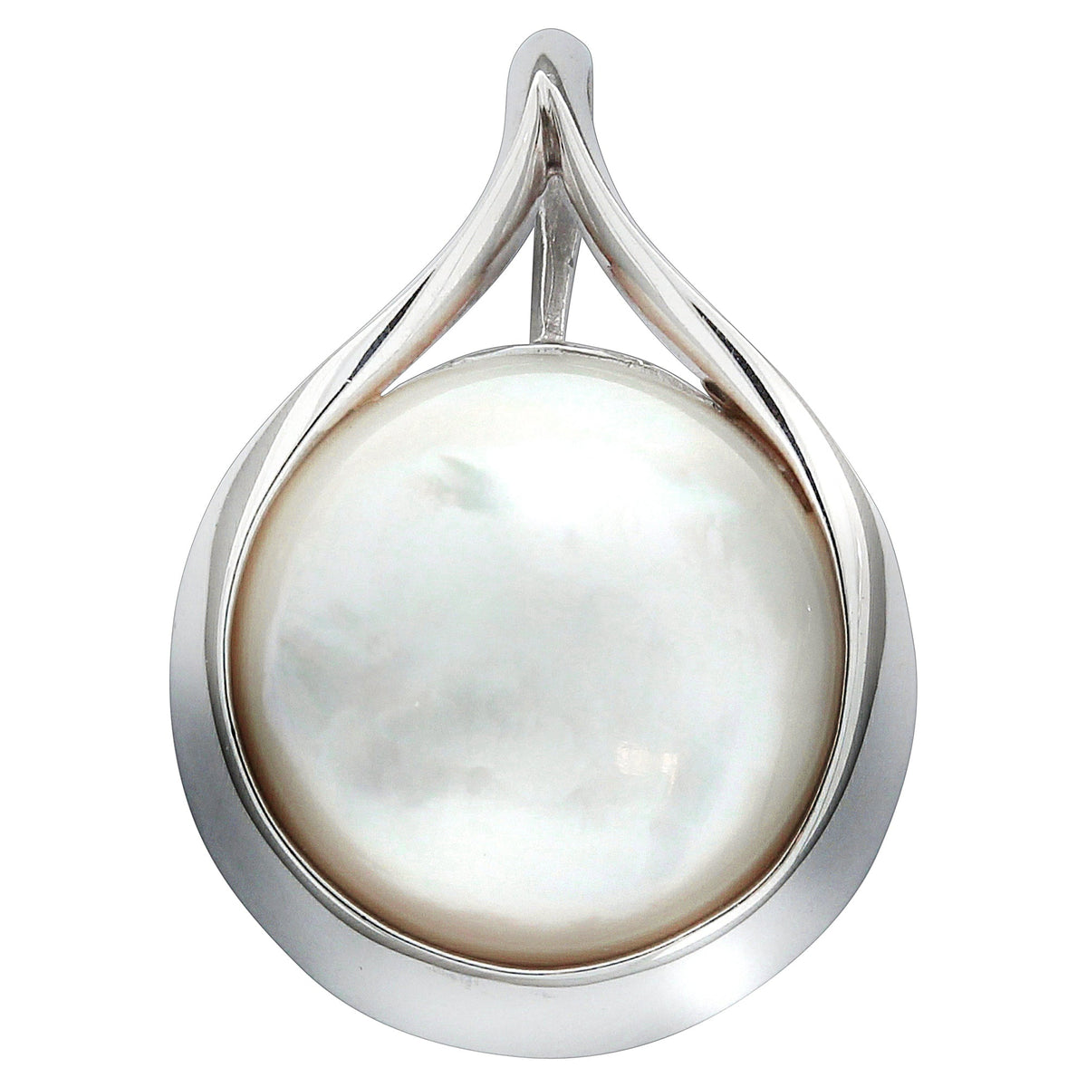 Anhänger 925/- Sterling Silber rhodiniert 2,5cm Perlmutt
