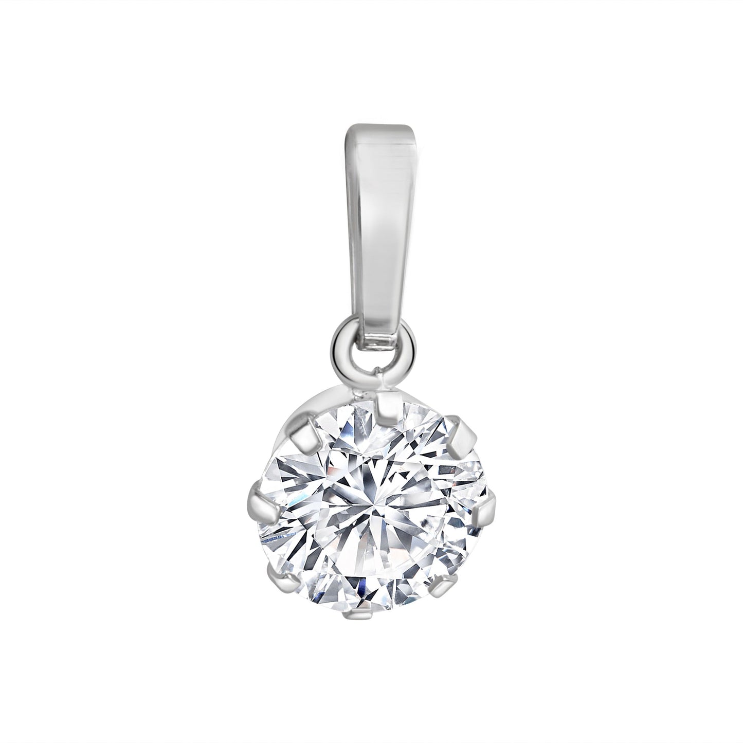 Anhänger 925/- Sterling Silber rhodiniert 1,9cm Zirkonia