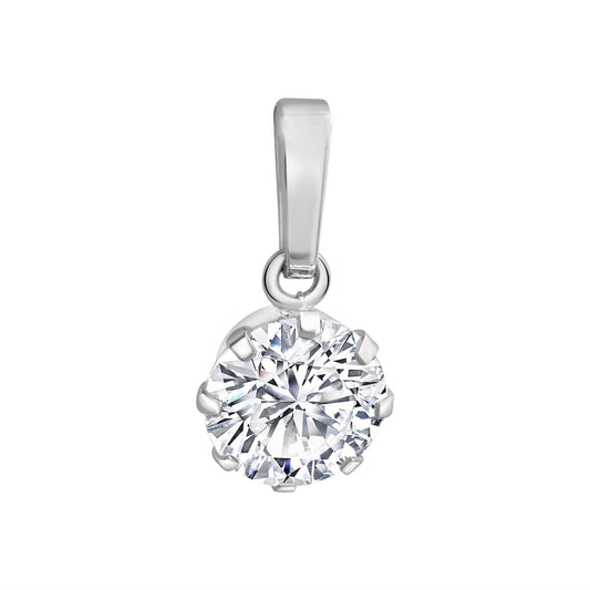 Anhänger 925 Sterling Silber rhodiniert mit weißem Zirkonia