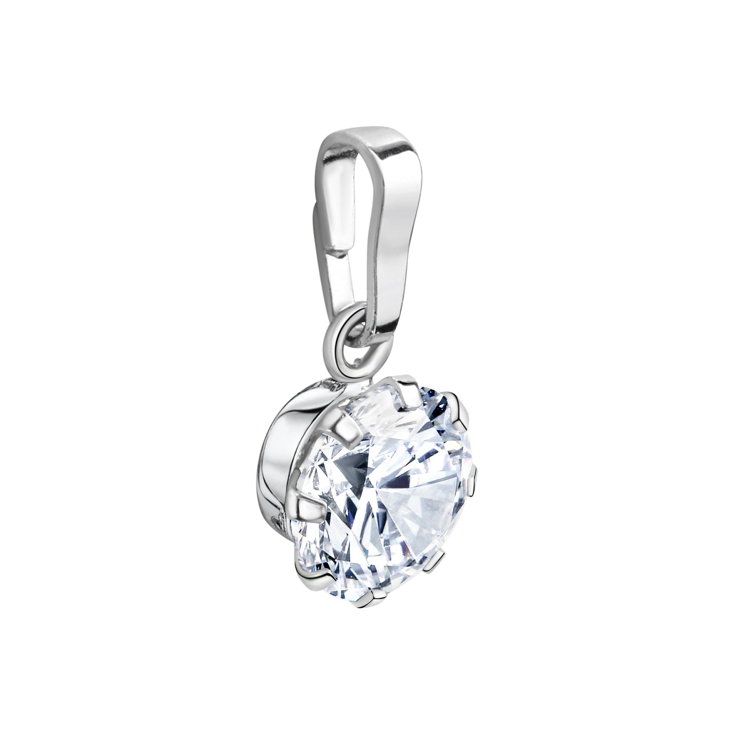 Anhänger 925/- Sterling Silber rhodiniert 1,9cm Zirkonia
