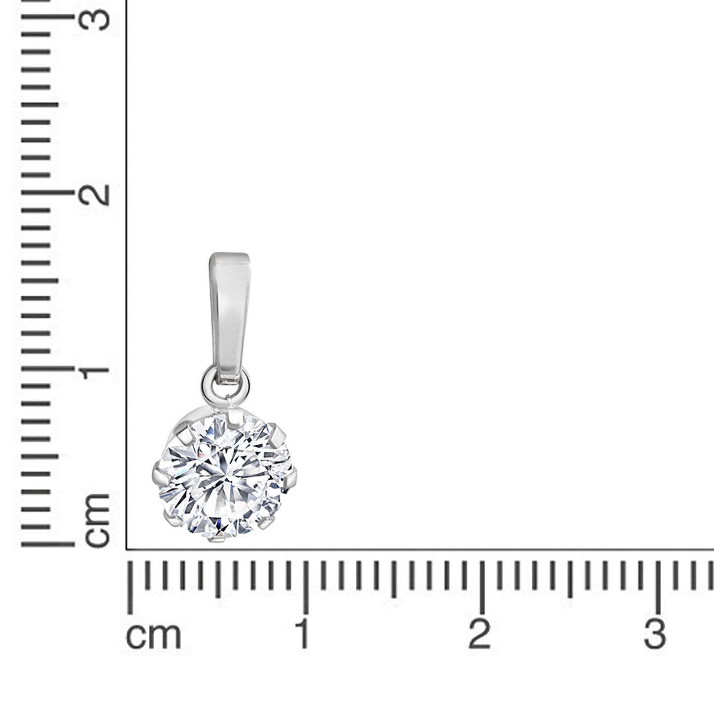 Anhänger 925/- Sterling Silber rhodiniert 1,9cm Zirkonia
